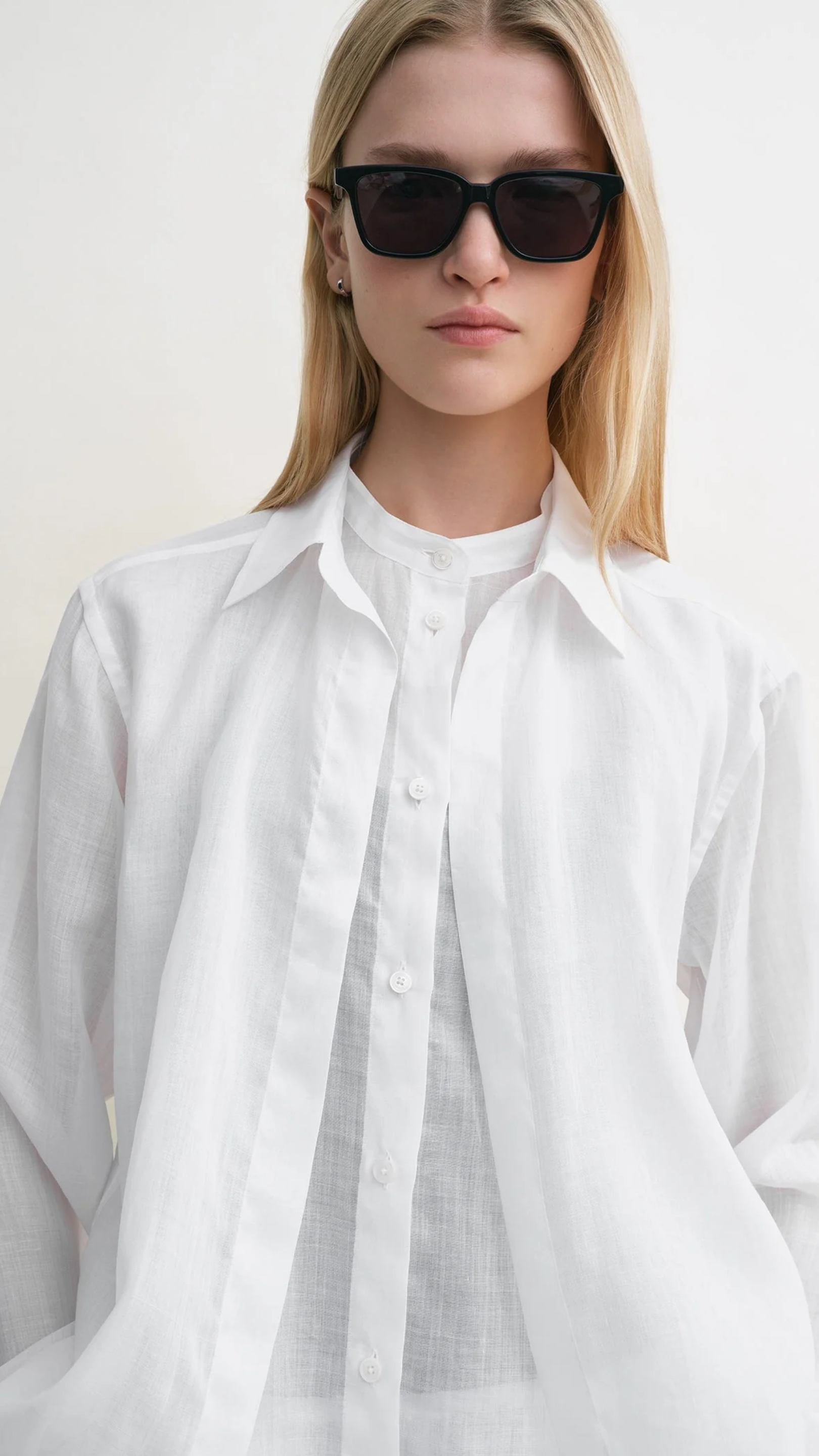 Toteme Double Collar Shirt in White