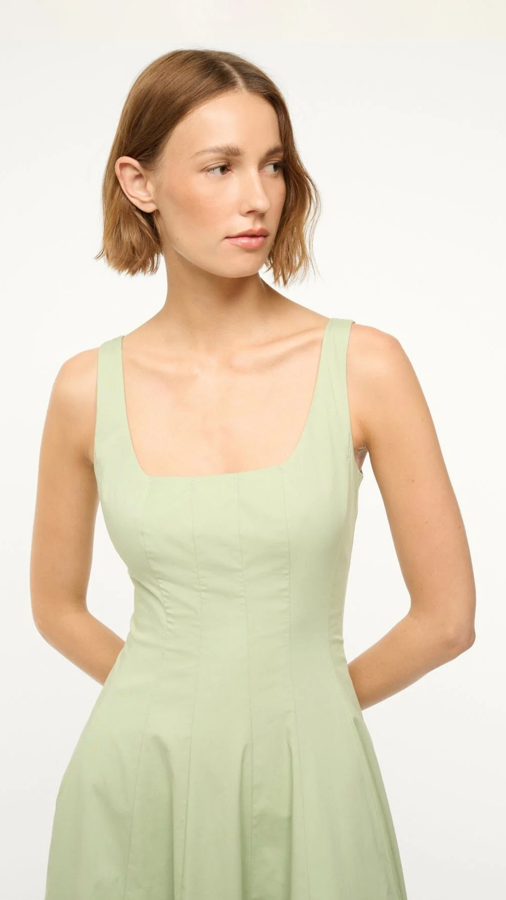 Staud Wells Dress in Pale Jade