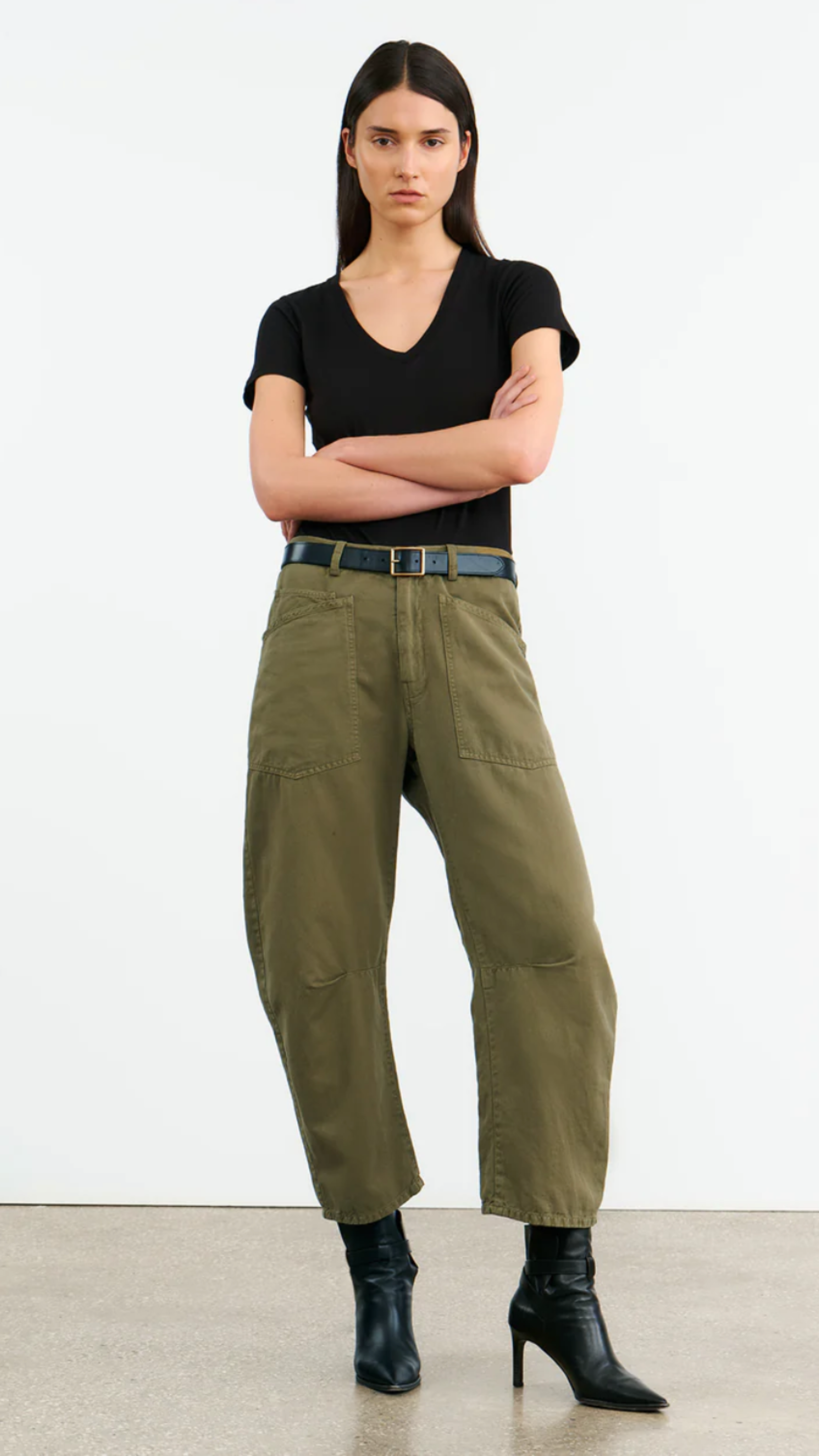 Nili Lotan Shon Pant in Olive Green