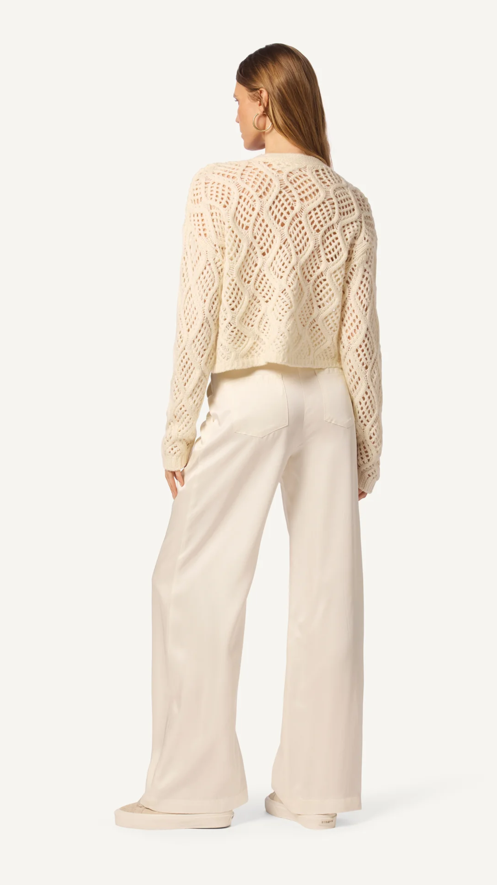 Sablyn Jolie V-neck Cropped Cardigan in Gardenia