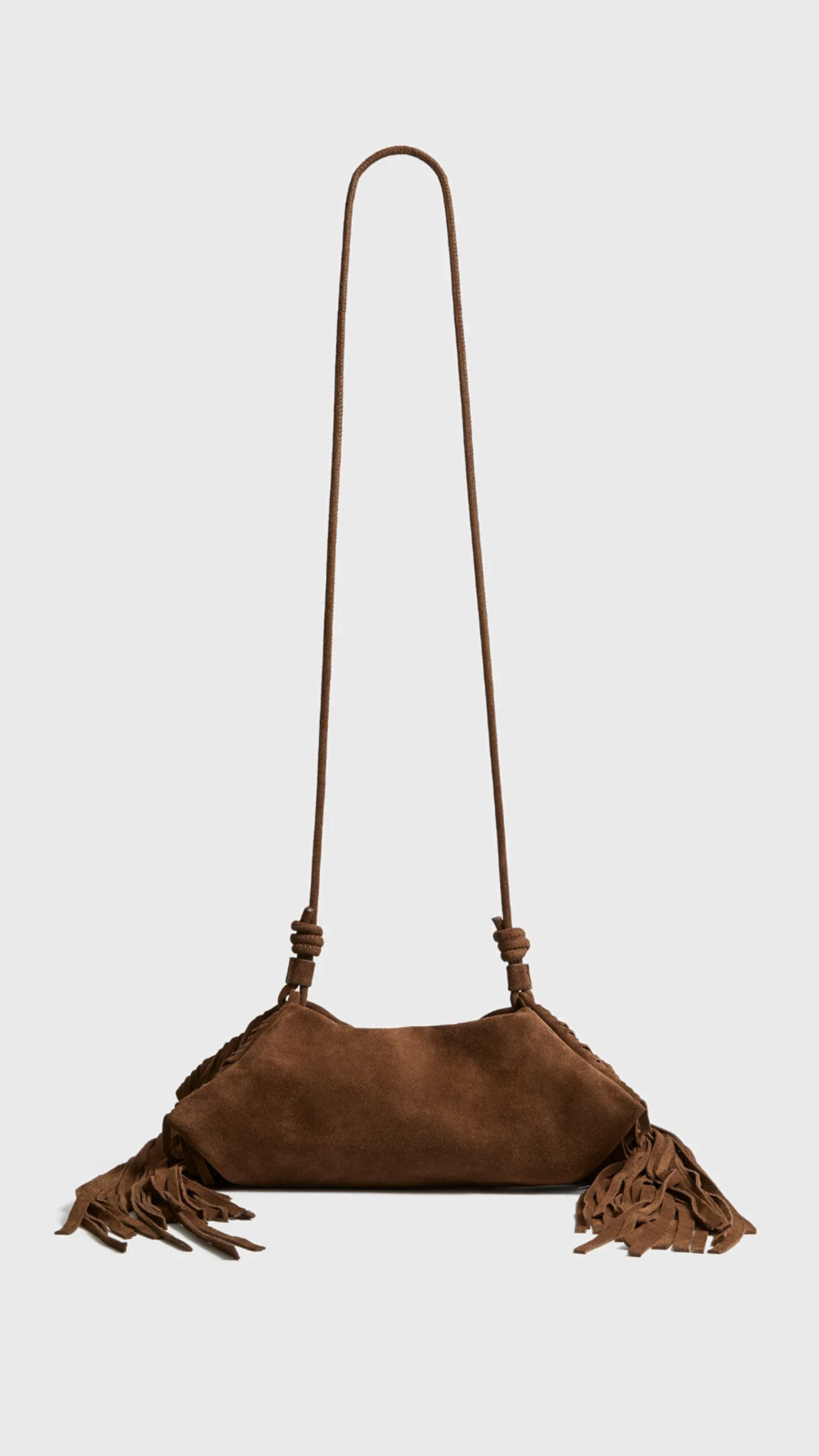 Altuzarra Origami Mini Bag with Fringe in Chocolate