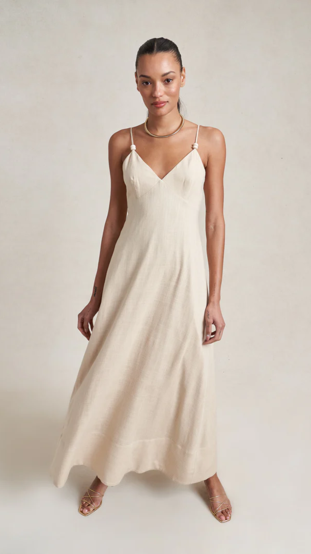 La Ligne Linen Maxi Dress in Sand