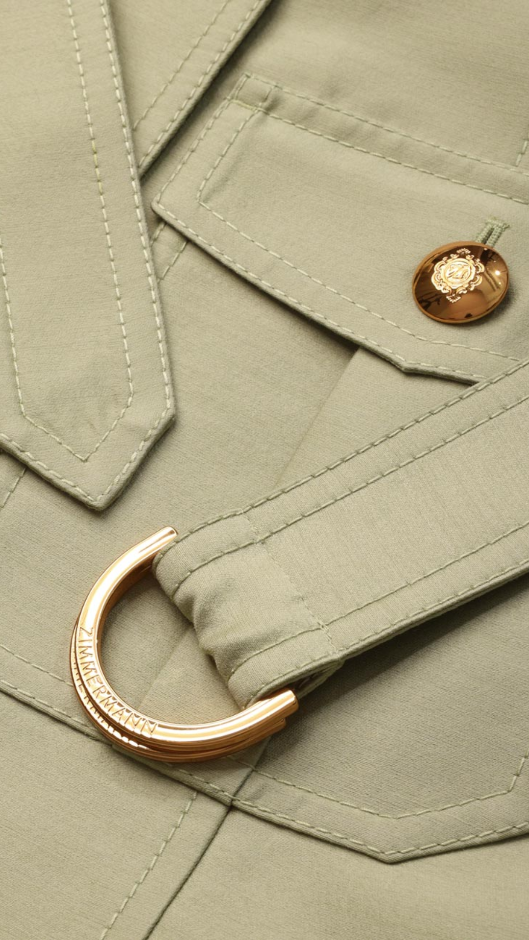 Zimmermann Luna Wool Silk Utility Vest in Palm