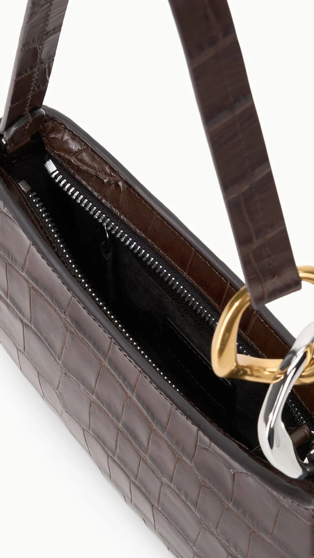 Staud Ollie Bag in Espresso Croc