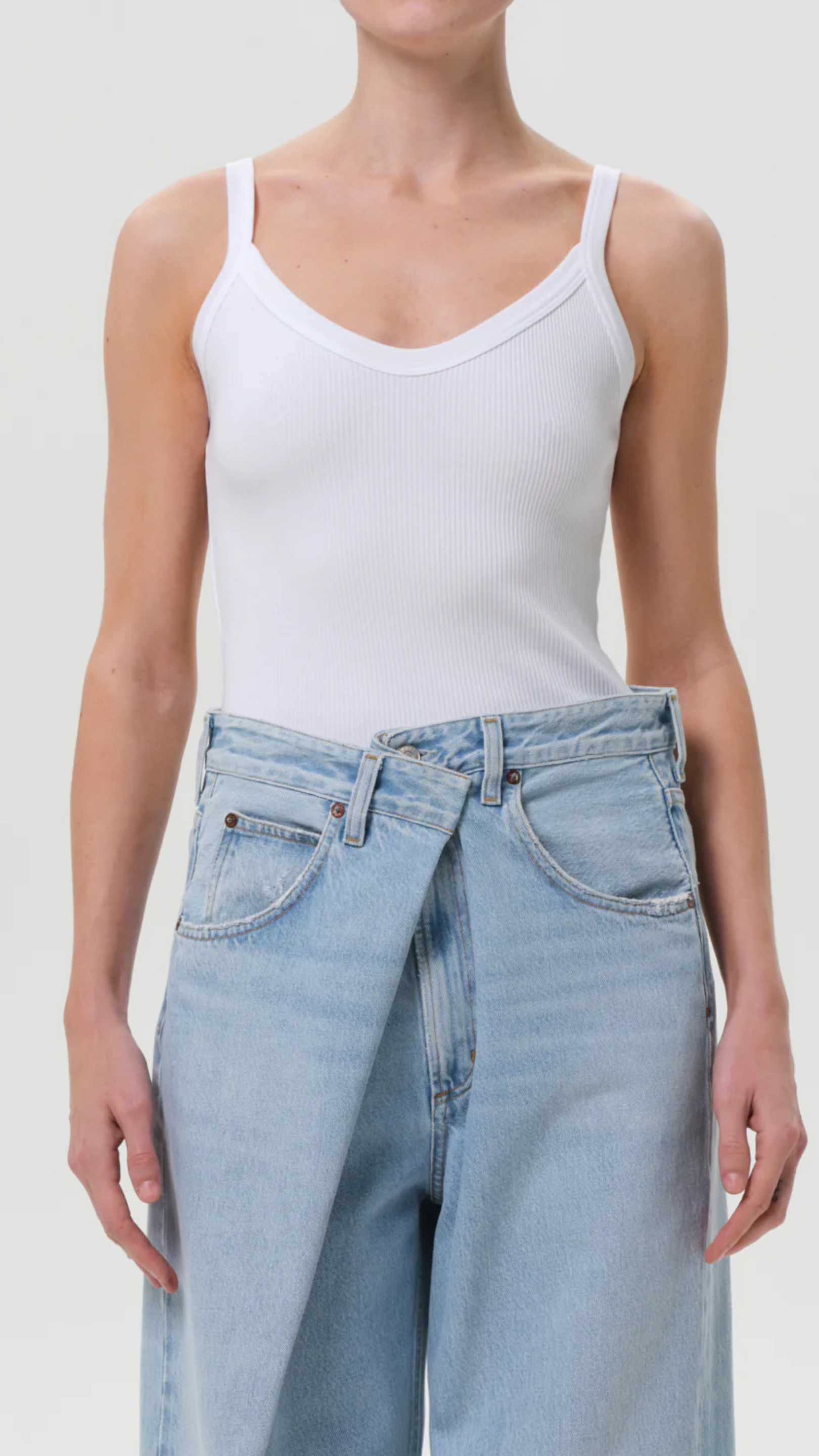 Agolde Jordan Tank in White
