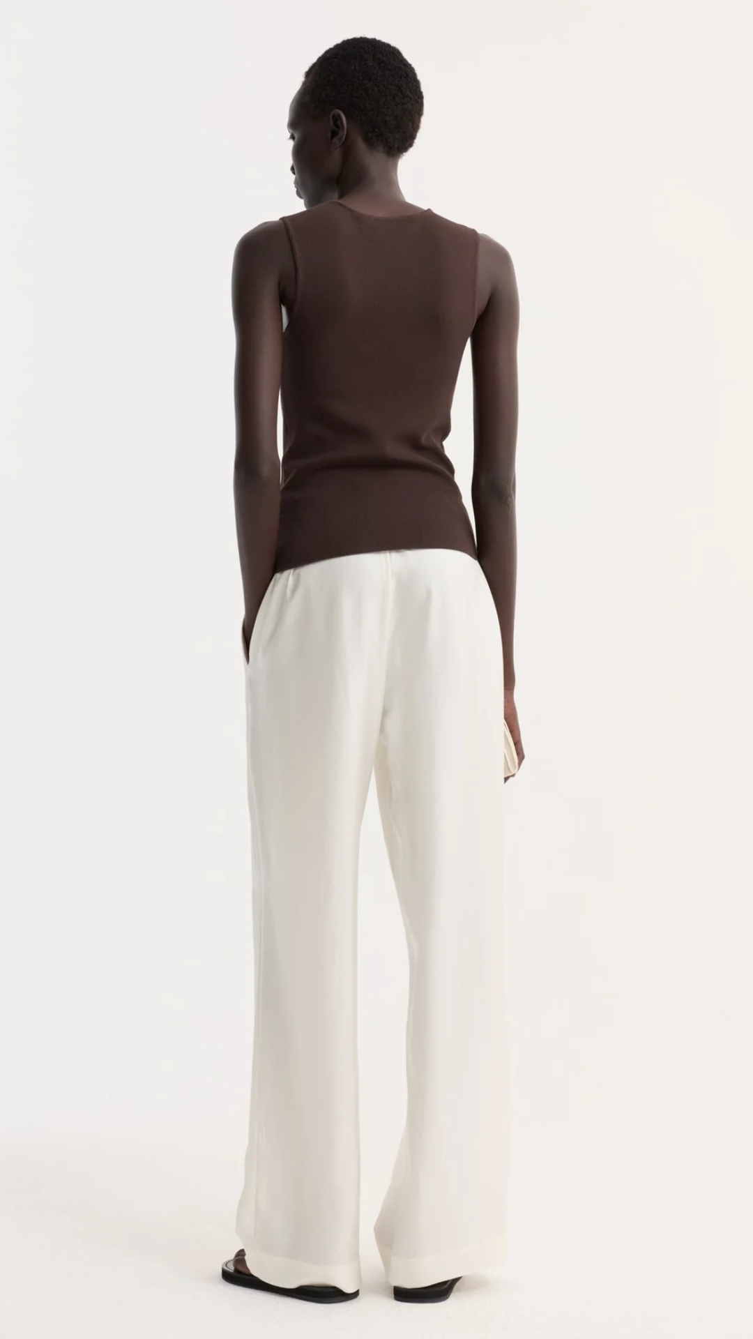 Róhe Bustier Shaped Knitted Top in Dark Chocolate