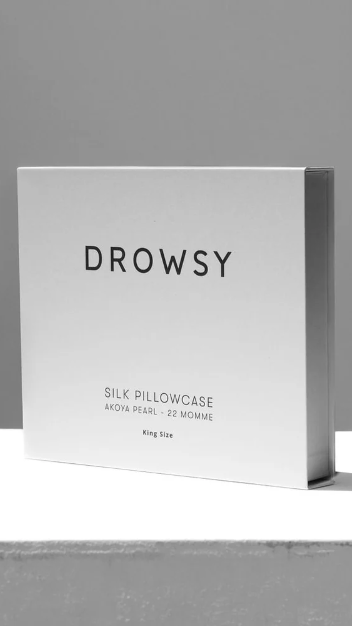 Drowsy King Size Silk Pillow Case in Akoya Pearl