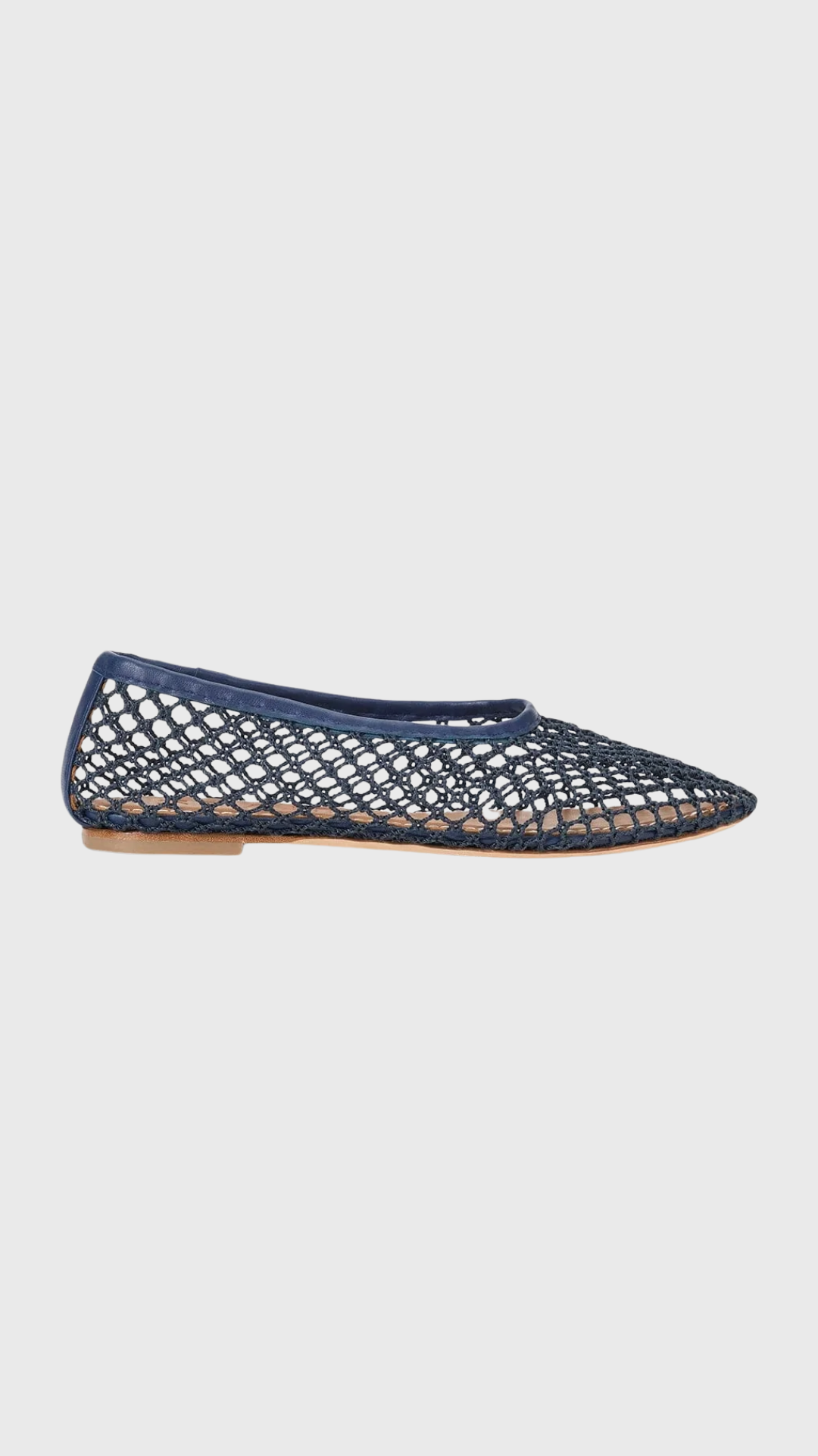 Staud Alba Ballet Flat in Navy