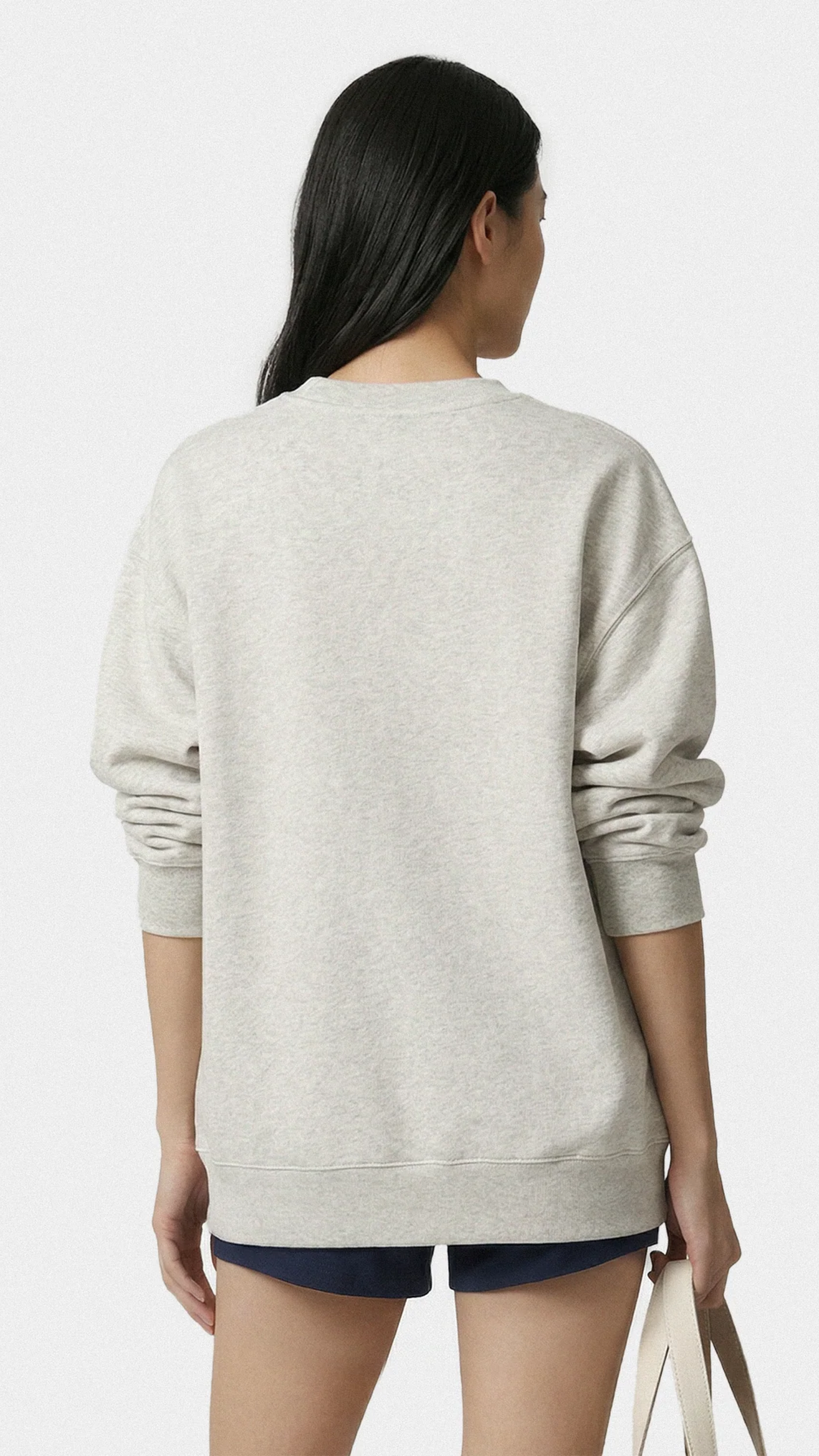 Sporty & Rich Beverly Script Crewneck in Heather Gray