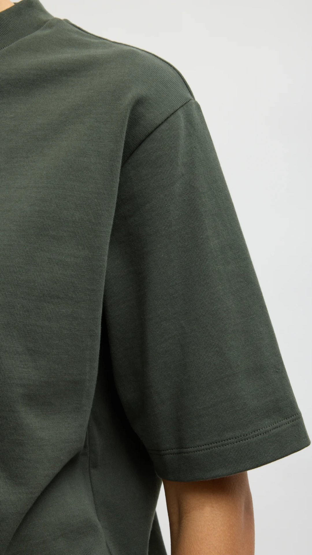 Tibi Perfect Unisex T-Shirt in Army Green