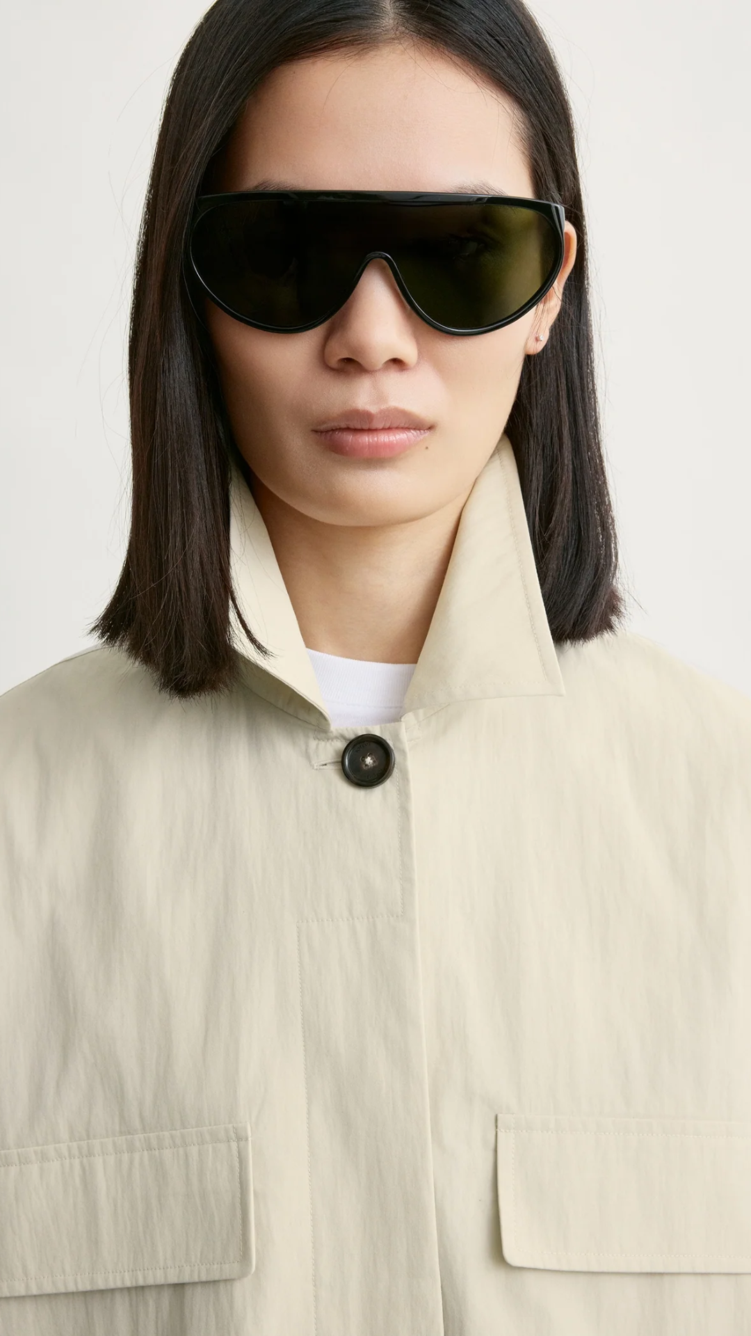 Toteme Collared Drawstring Jacket in Oyster
