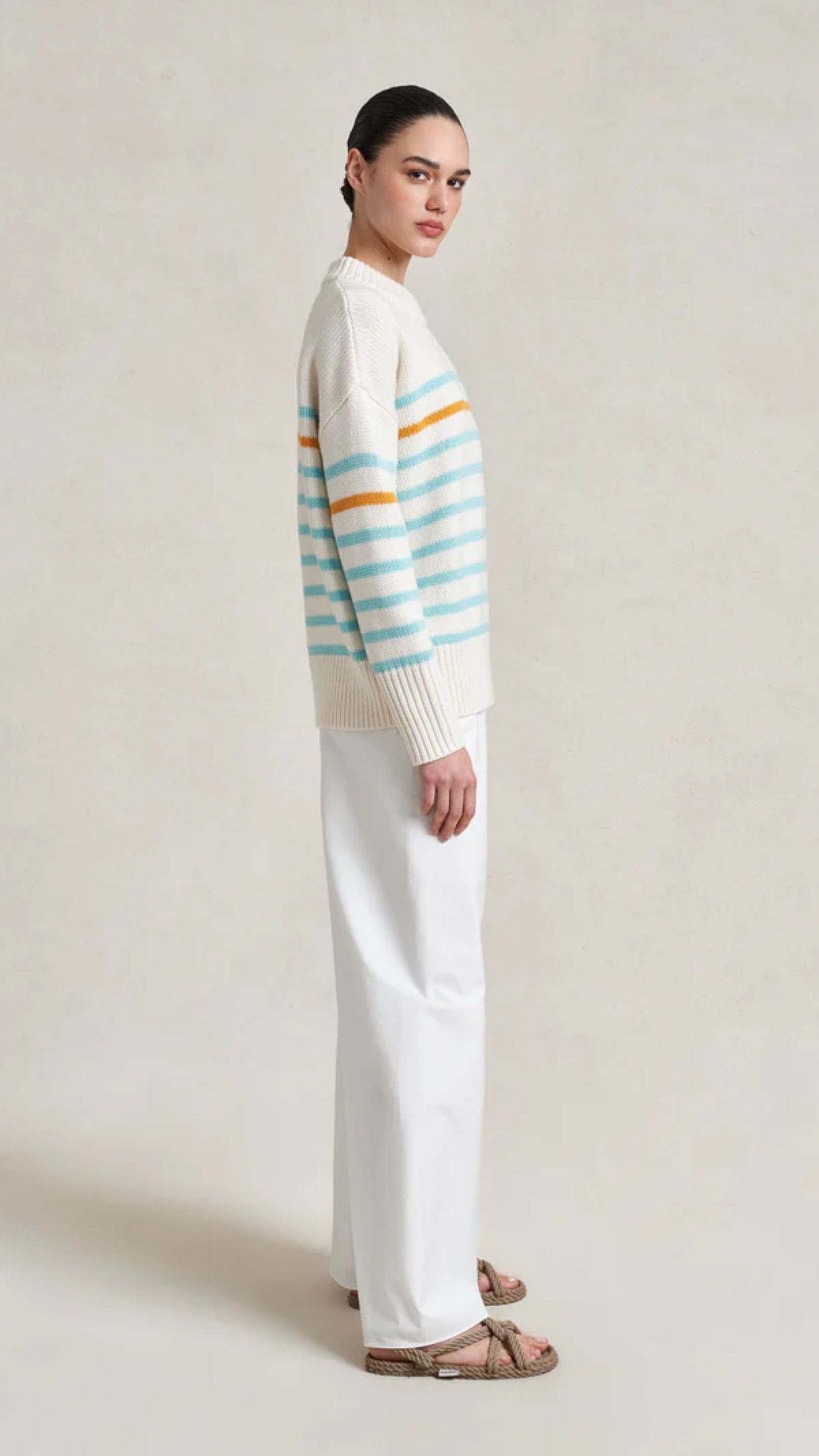 La Ligne Marin Sweater in Ivory Aqua