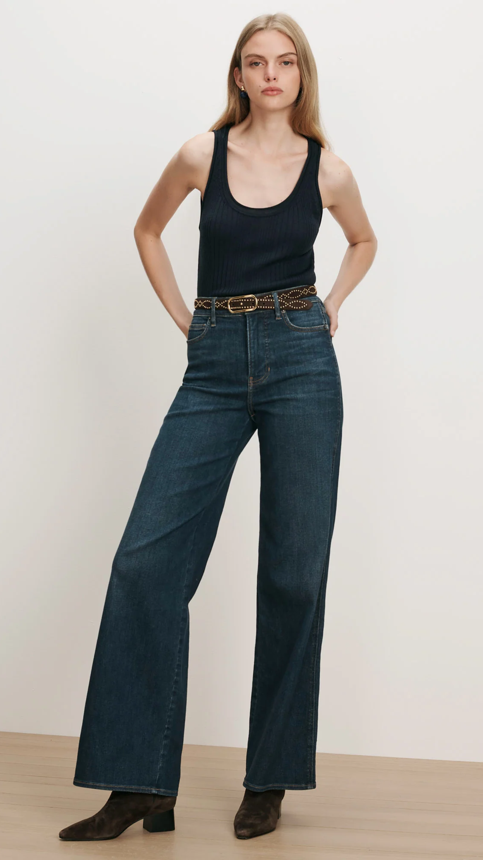 Veronica Beard Taylor High Rise Wide Leg Jean in Sweet Dream