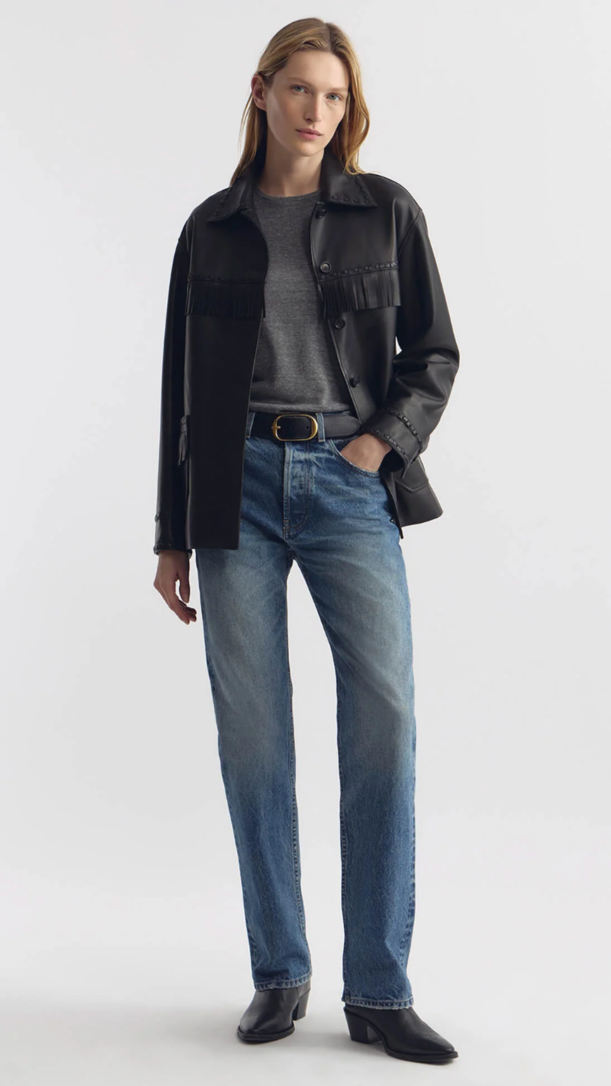 Nili Lotan Lana Crewneck Tee in Heather Grey