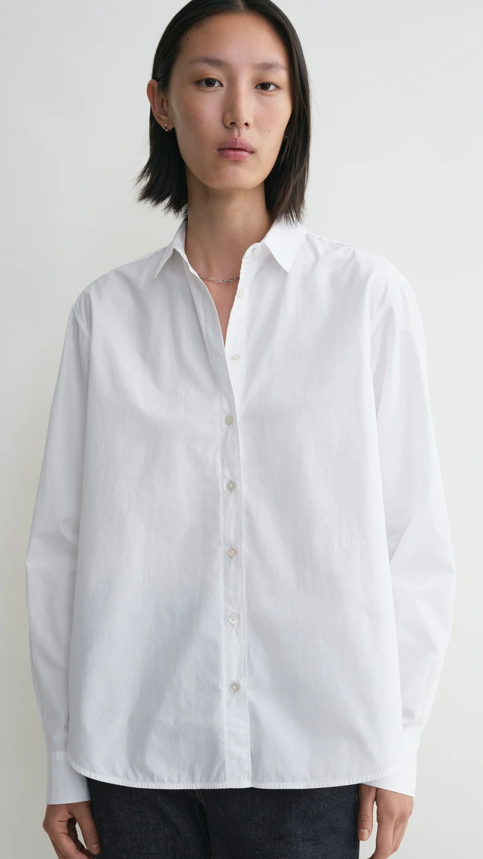 Toteme Signature Cotton Shirt in White