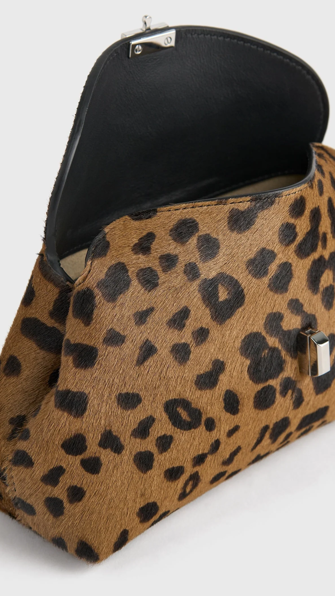 Toteme Mini T-Lock Pony Hair Clutch in Leopard