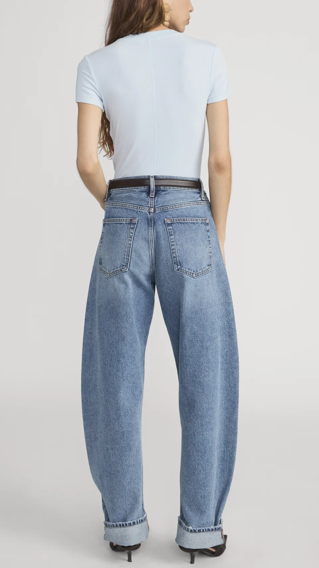 Frame The Rib Baby Tee in Sky Blue