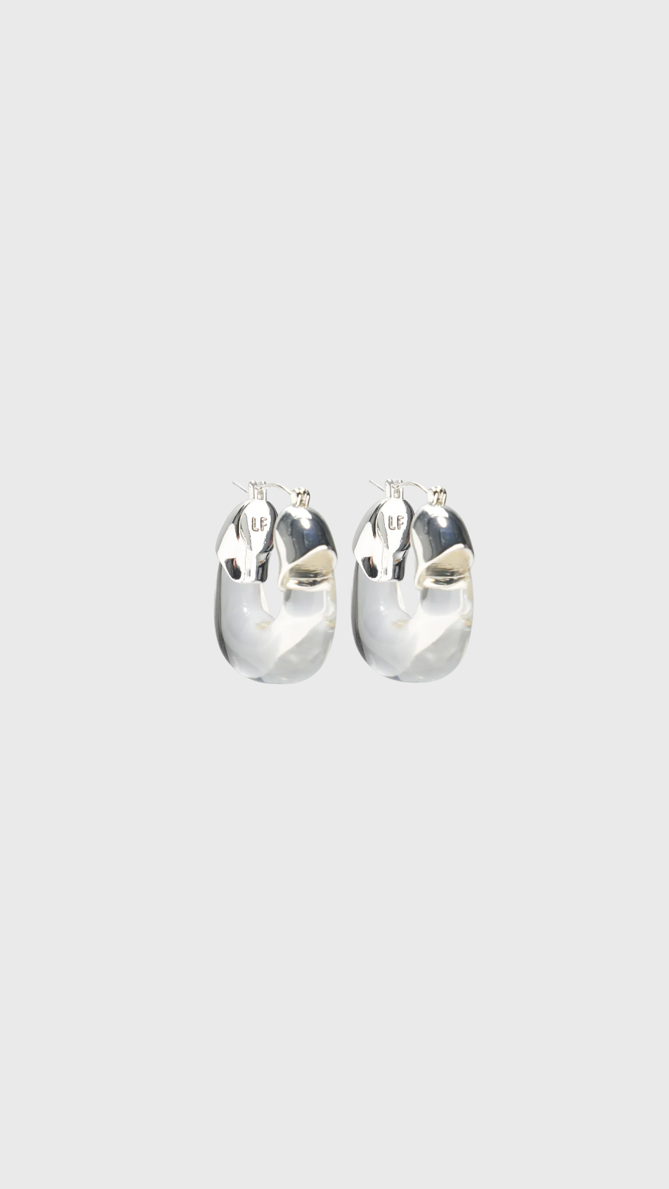 Lizzie Fortunato Mini Organic Hoops in Silver & Clear