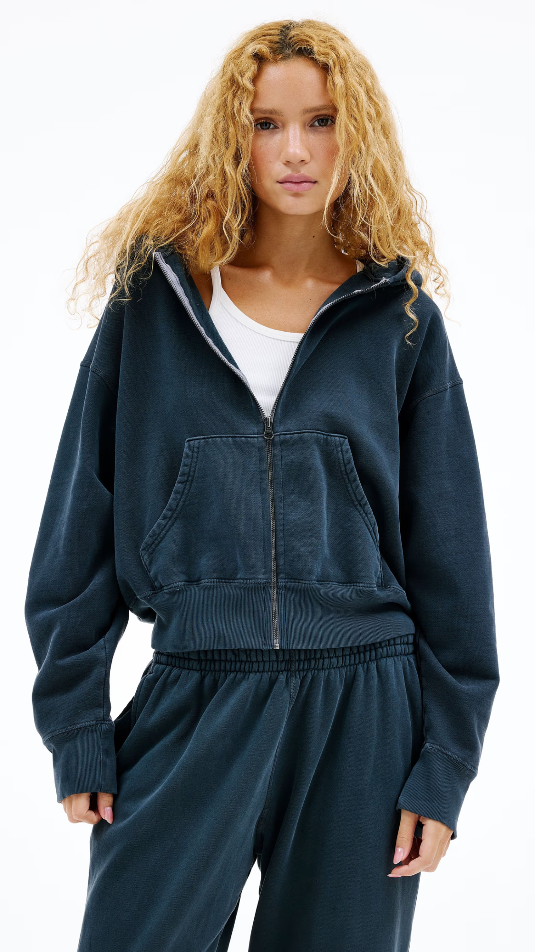 SLVRLAKE Zip Hoodie in Washed Black