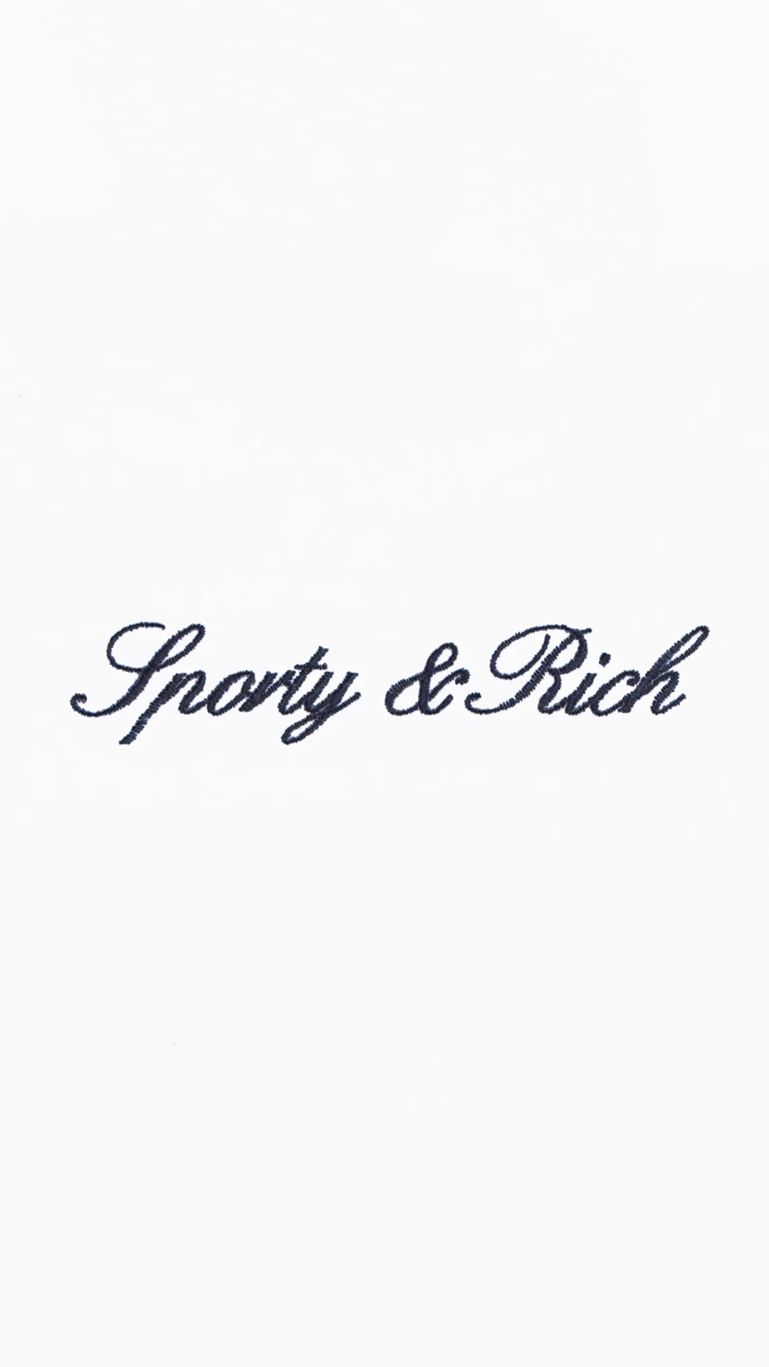 Sporty & Rich Signature Logo Embroidered Wide Sweatpant in White/Navy