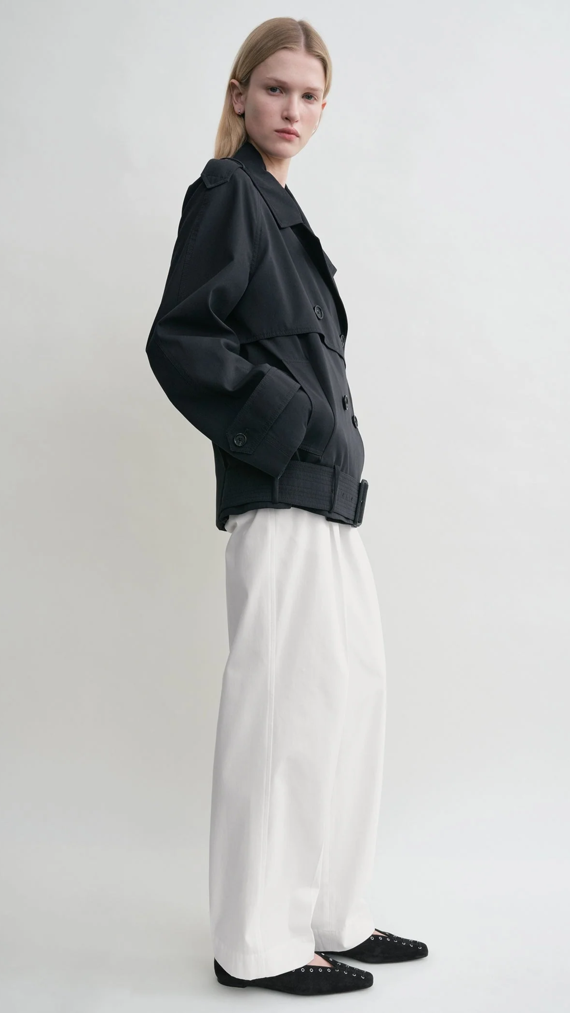 Toteme Short Cotton Trench in Nightfall