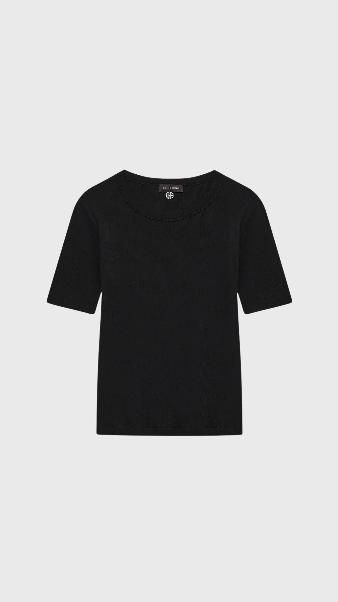 Anine Bing Sixtine Tee Short Sleeve in Black
