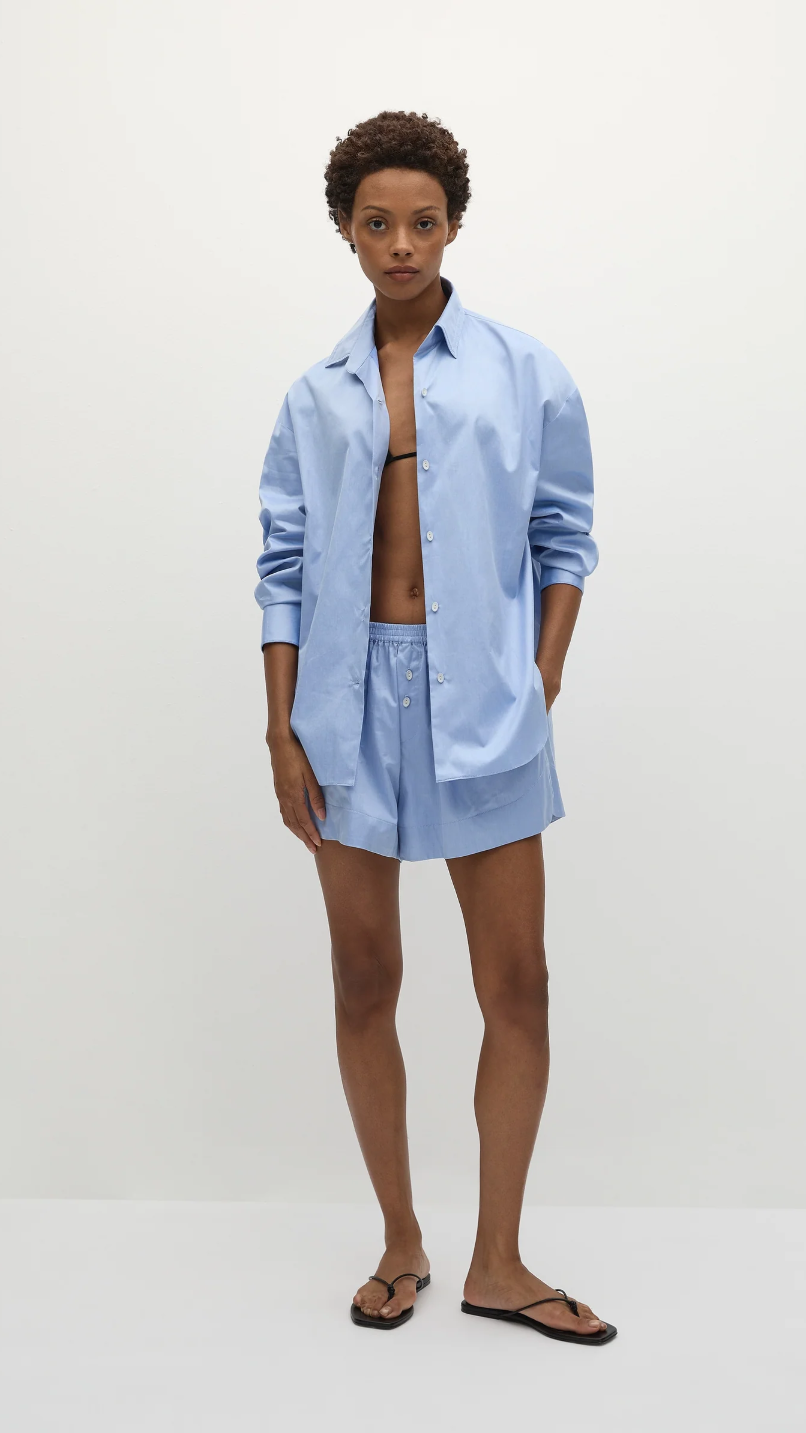 Faithfull Lonia Shorts in Soft Blue