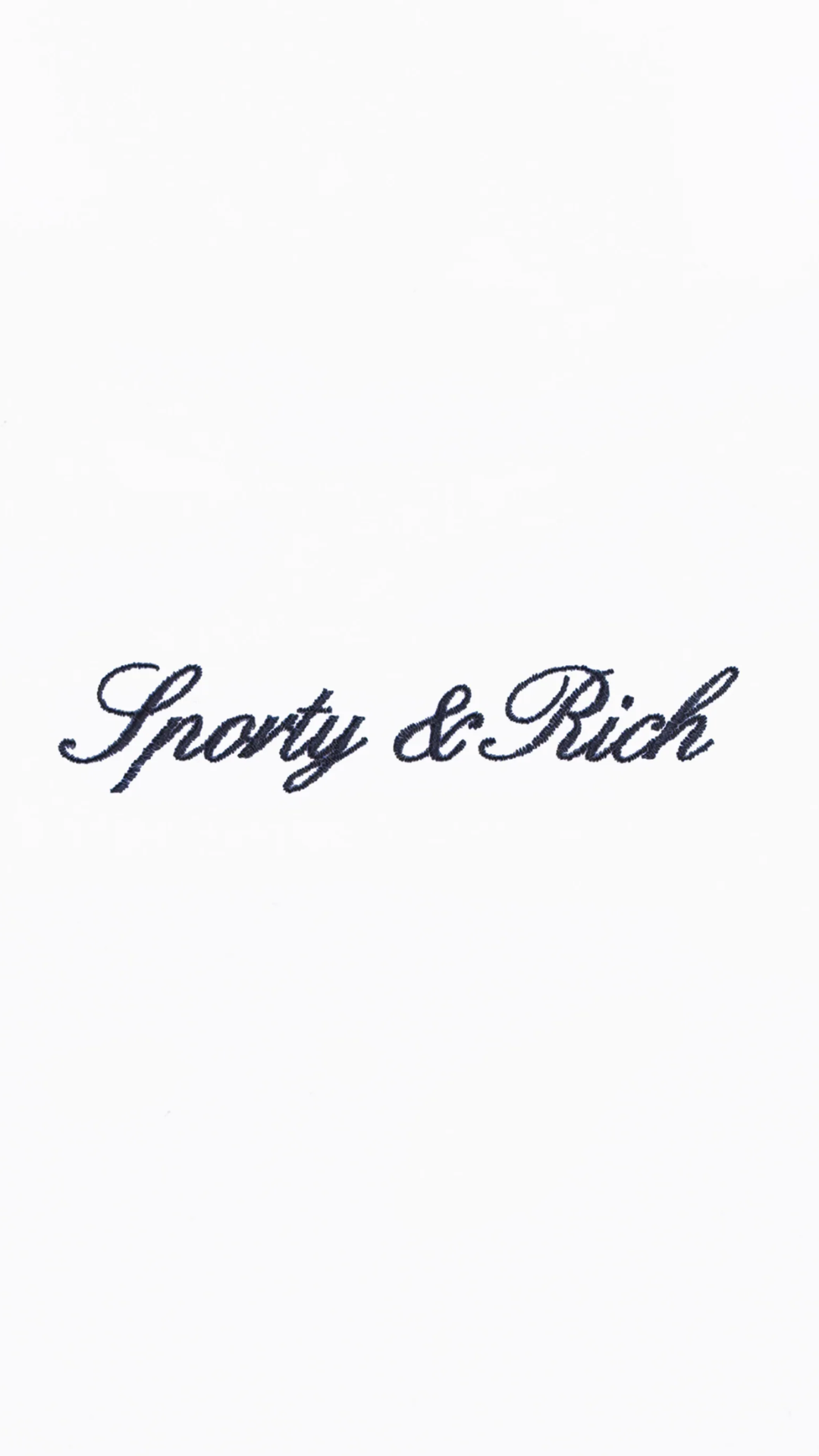 Sporty & Rich Signature Logo Terry Short in White/Light Navy