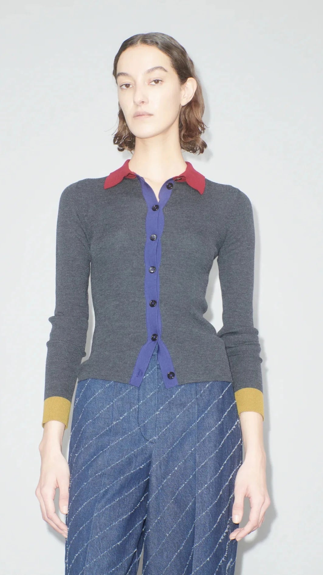 Odeeh Colorblock Sleeve Cardigan