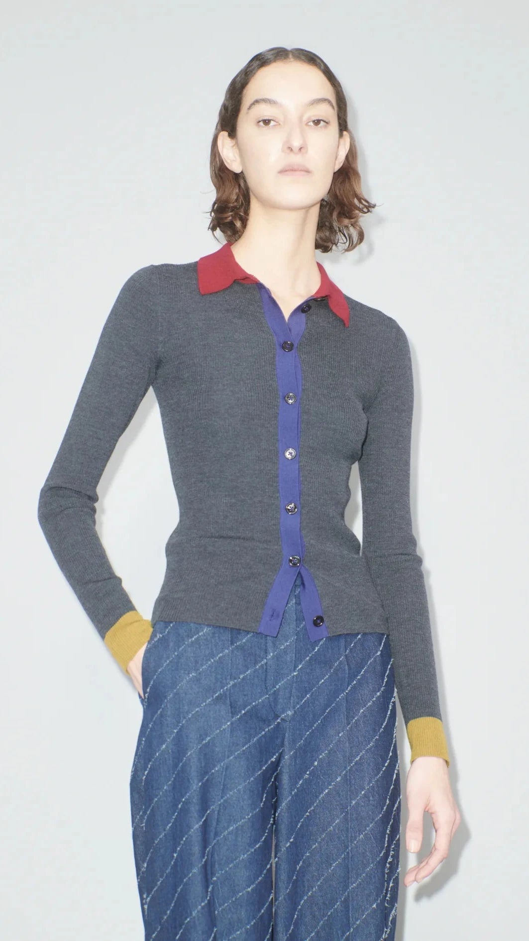 Odeeh Colorblock Sleeve Cardigan