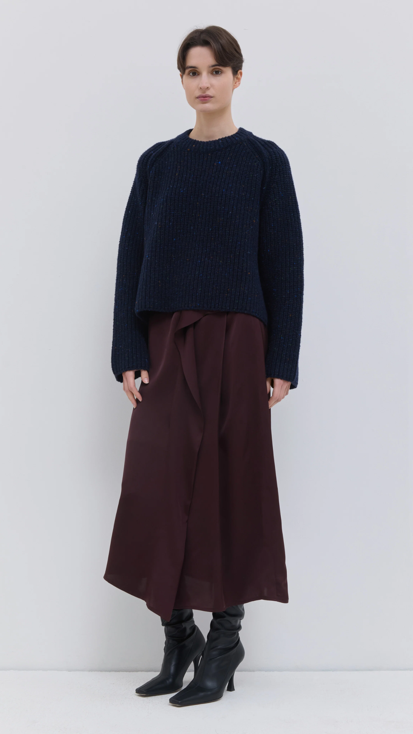 Christian Wijnants Sedona Draped Skirt in Plum