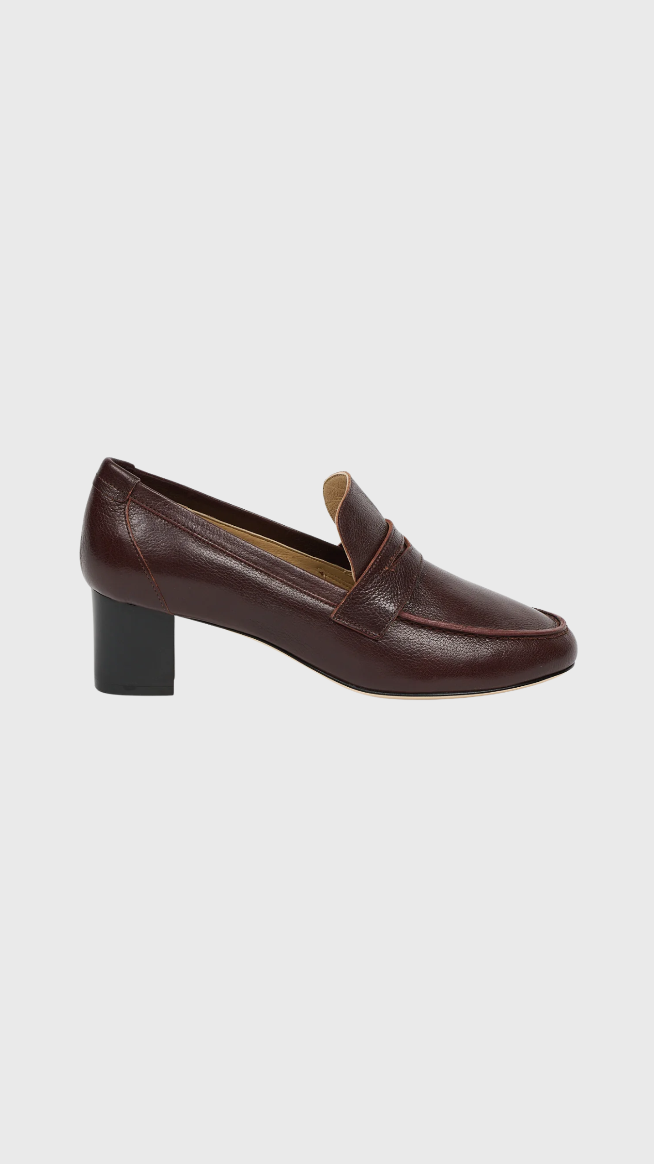 Jamie Haller The Heeled Penny Loafer in Oxblood