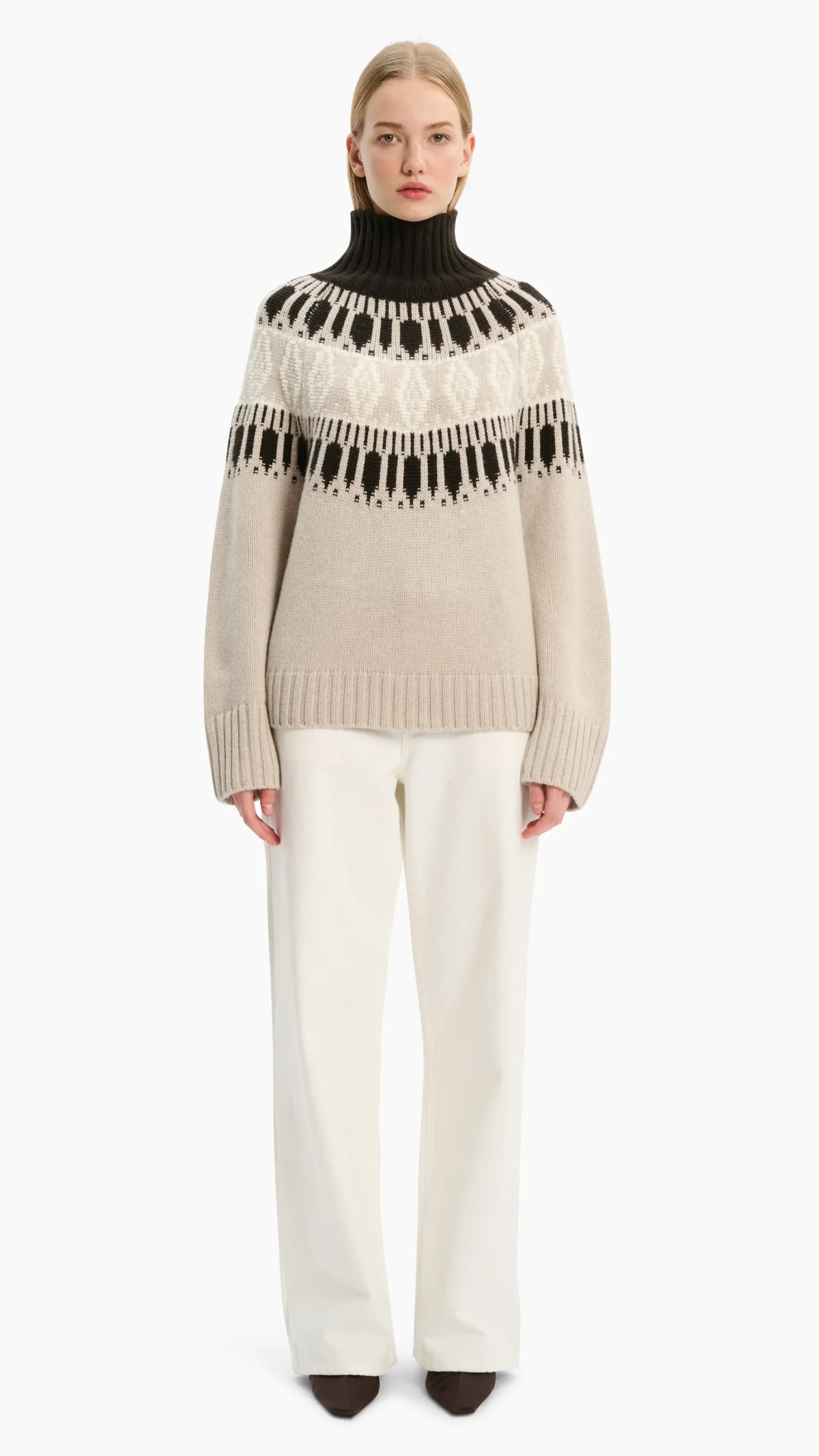 Arch 4 Whistler Sweater in Ivory, Chai & Brown Wood