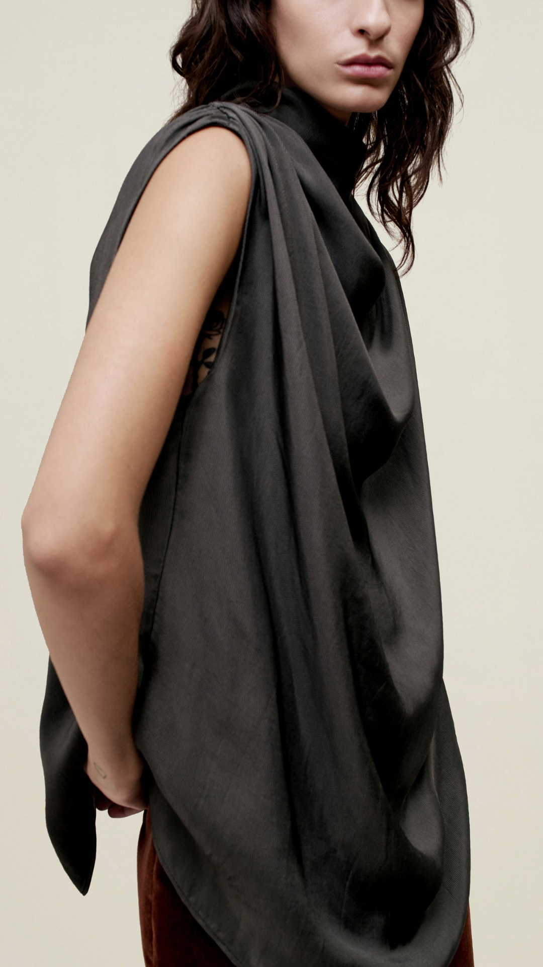 Kallmeyer Penny Draped Top in Chrome