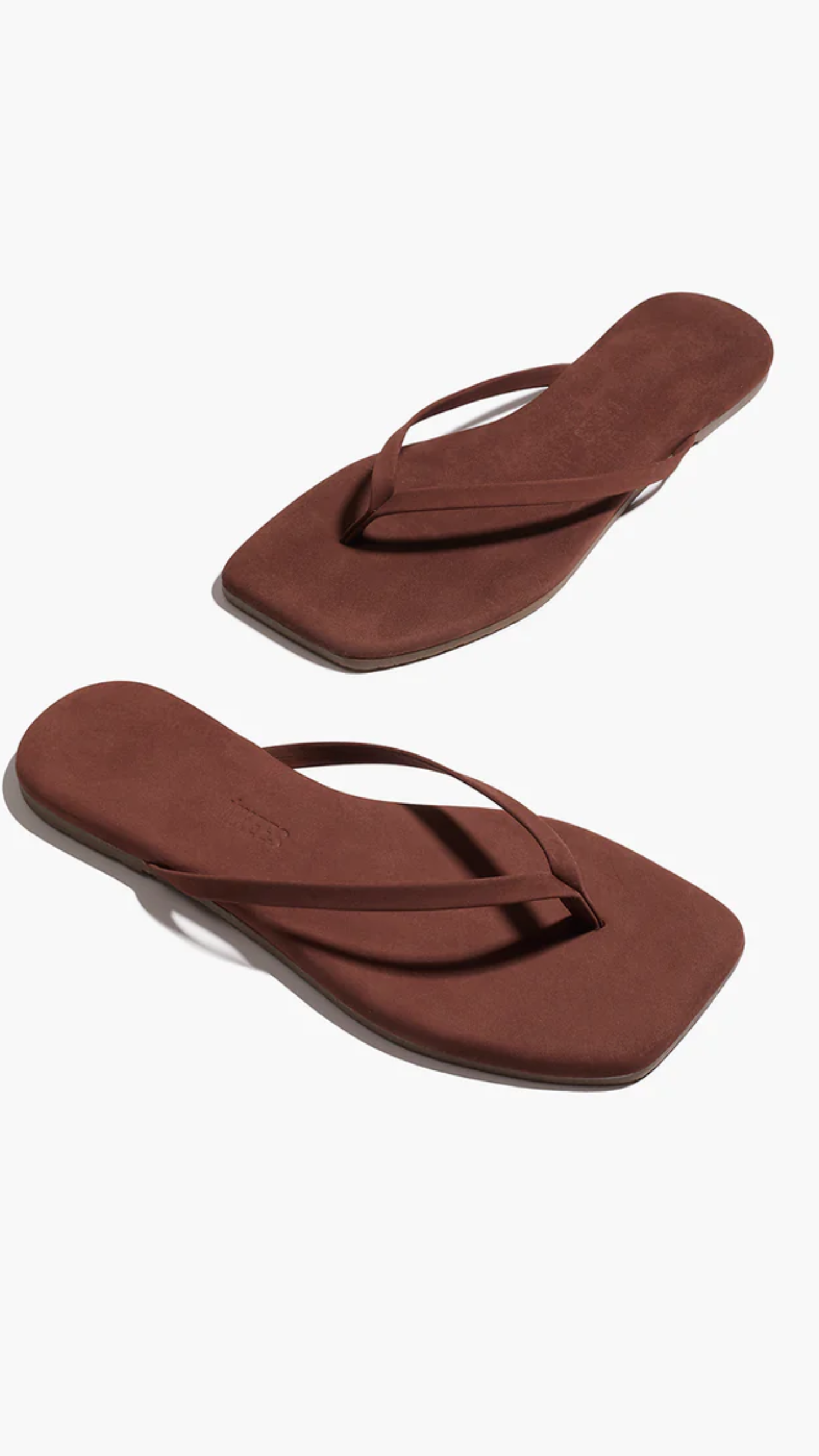 Tkees Square Toe Lily Suede Flip Flops in Bourbon