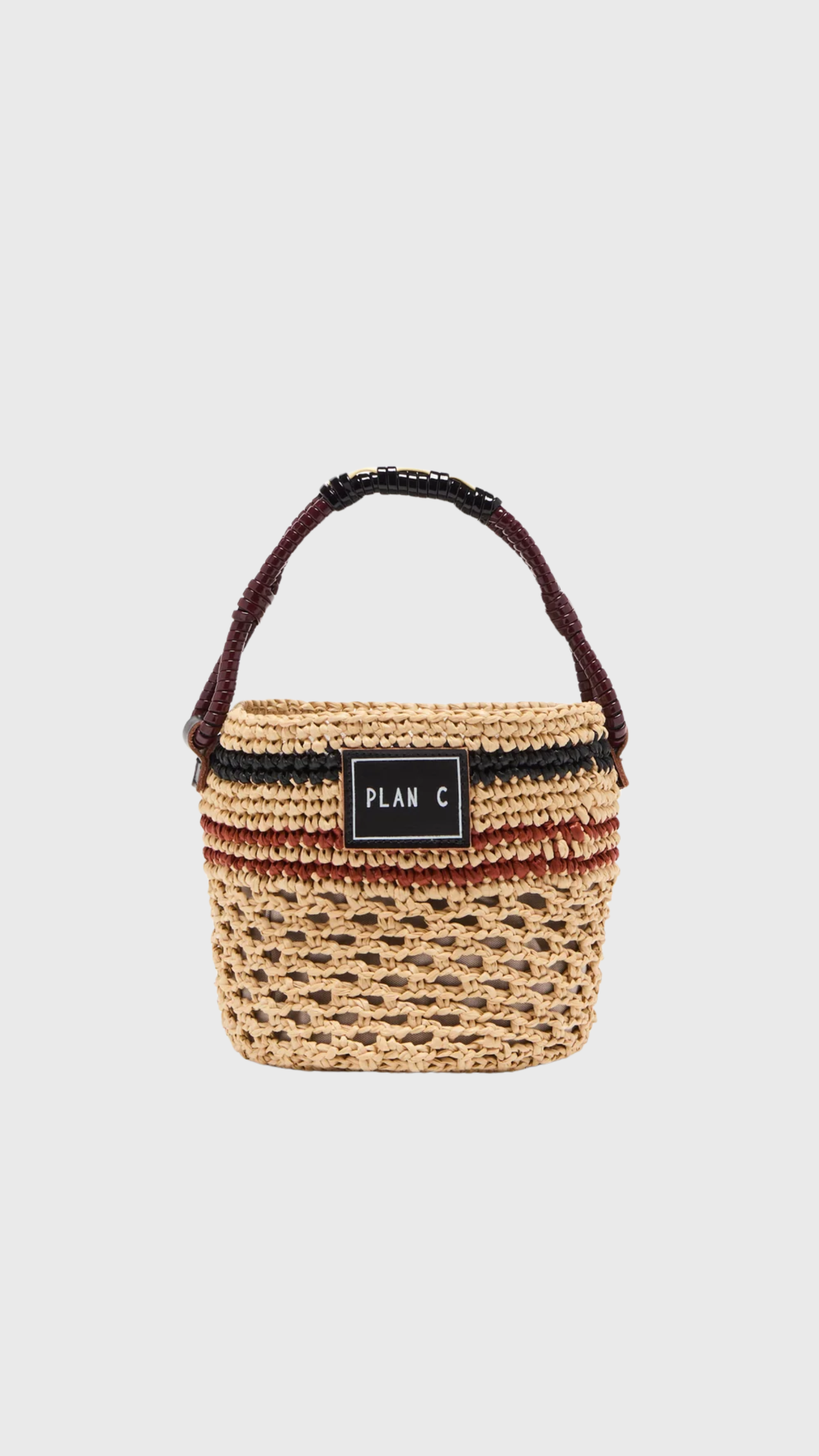 Plan C Straw Bucket Bag in Raffia