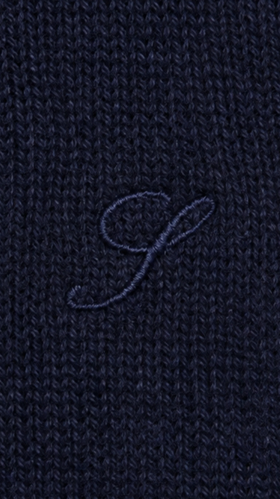 Sporty & Rich Izar S Logo Cashmere Polo in Dark Navy