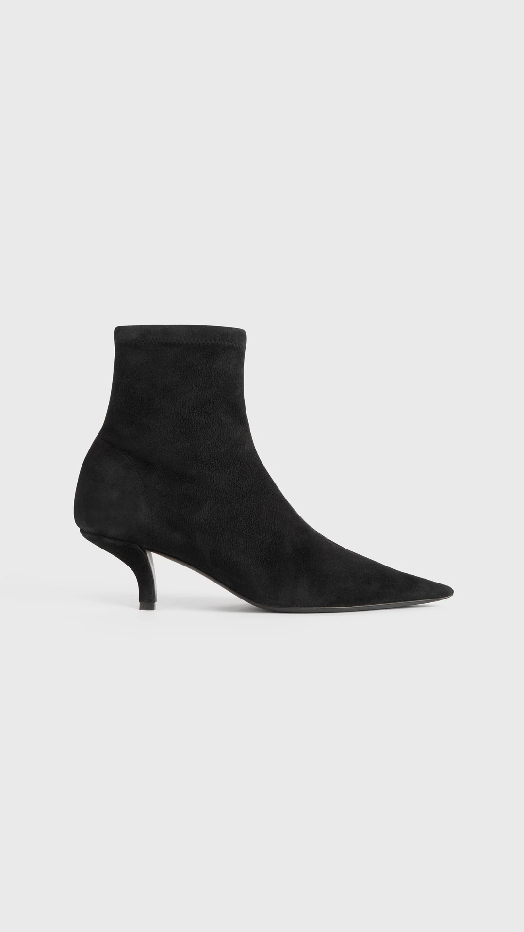 Toteme Suede Heeled Sock Boots in Black