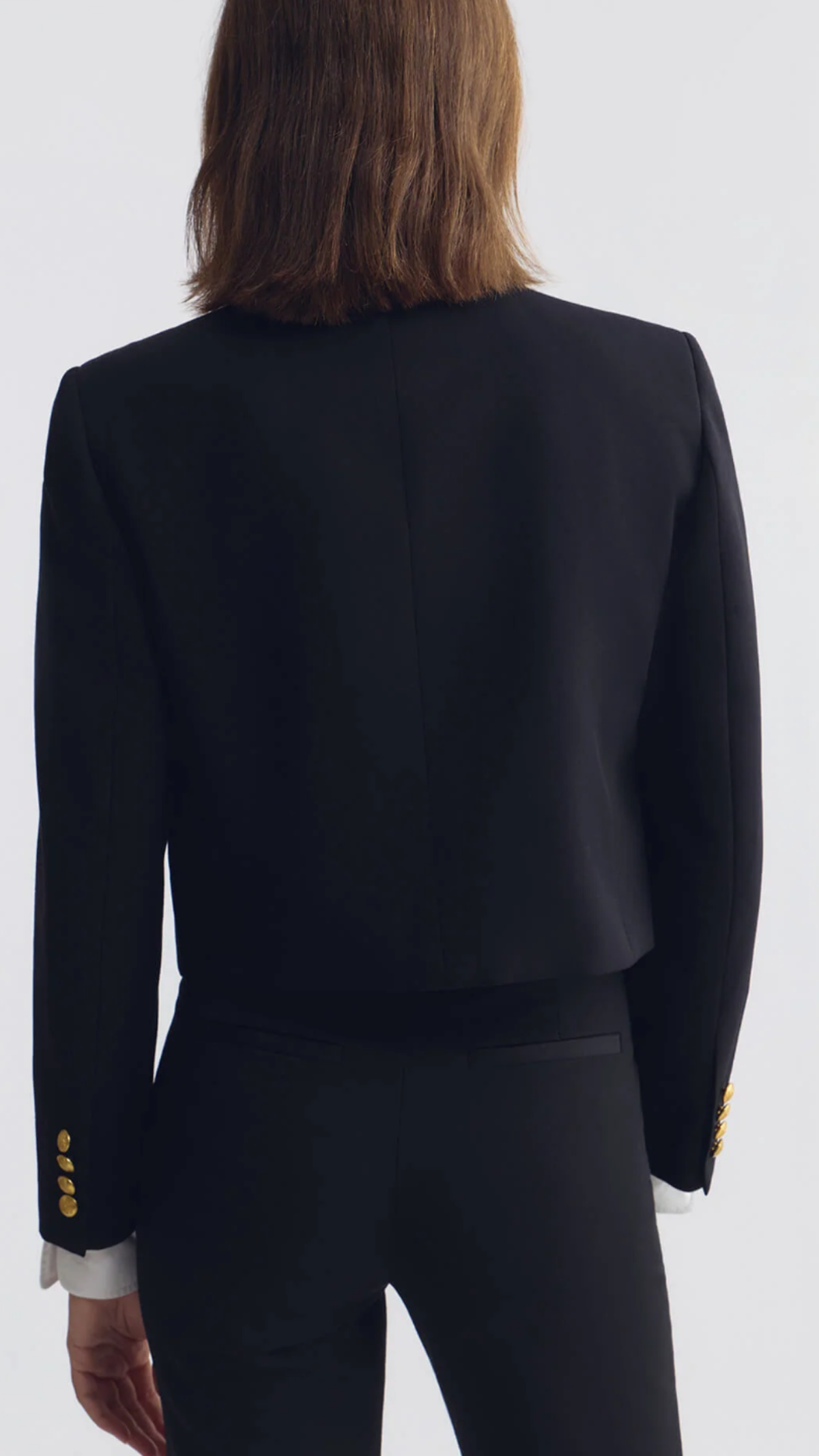 Nili Lotan Josephine Shrunken Wool Jacket in Black
