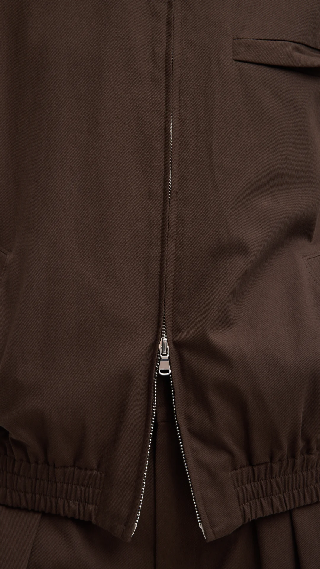 Tibi Luxe Spring Twill Bomber in Hickory Brown
