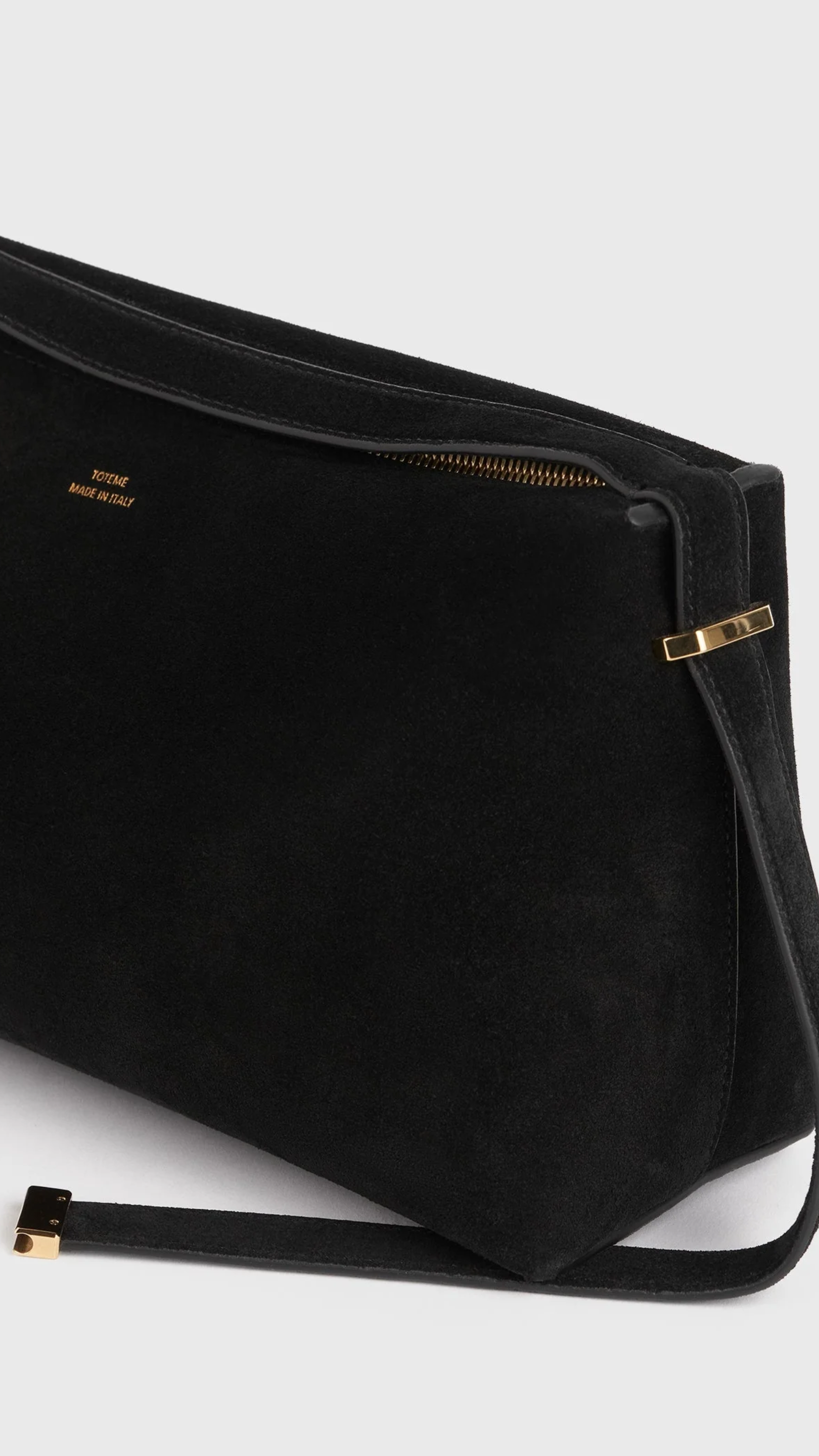 Toteme Suede Scoop Clutch in Black