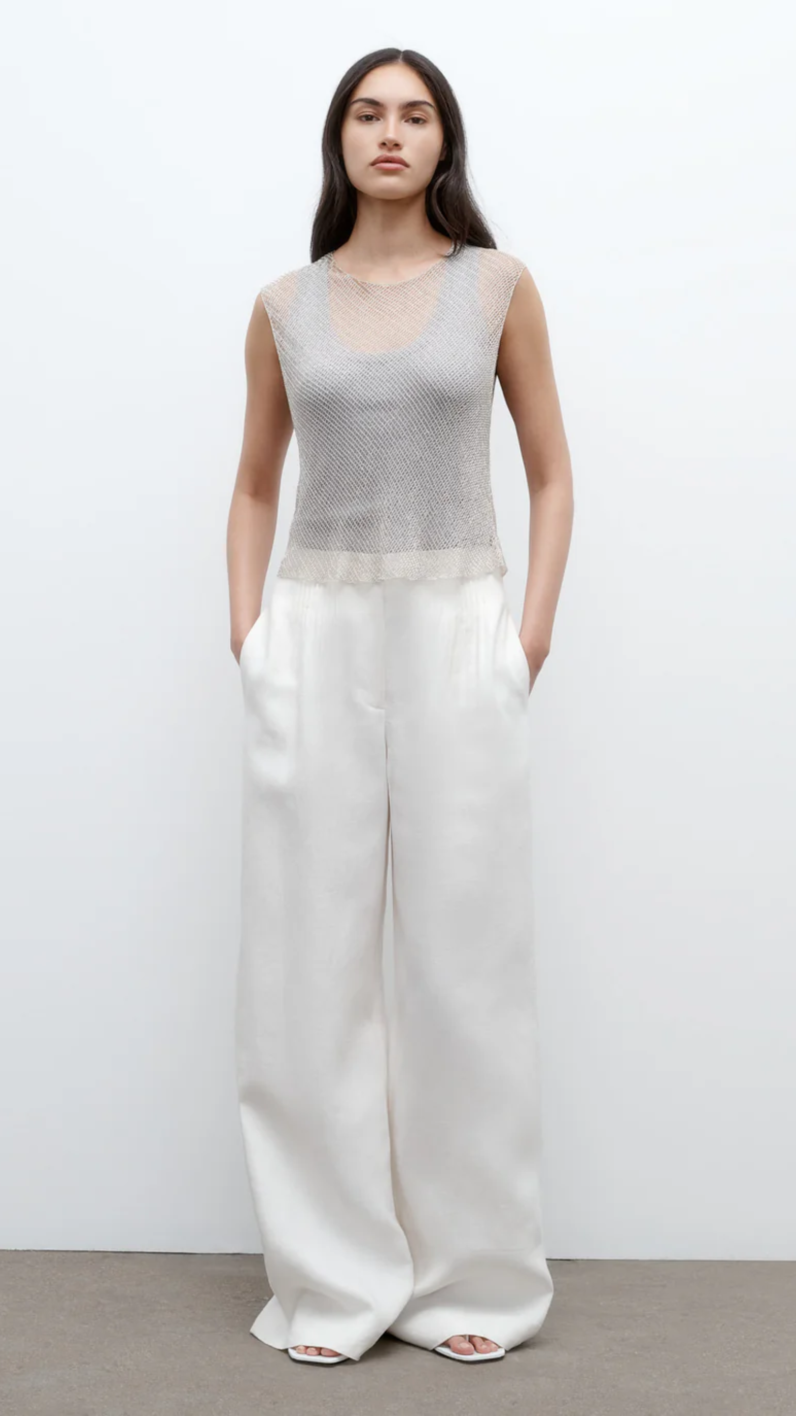 TWP High Waist Mini Pleat Pant in Ivoire