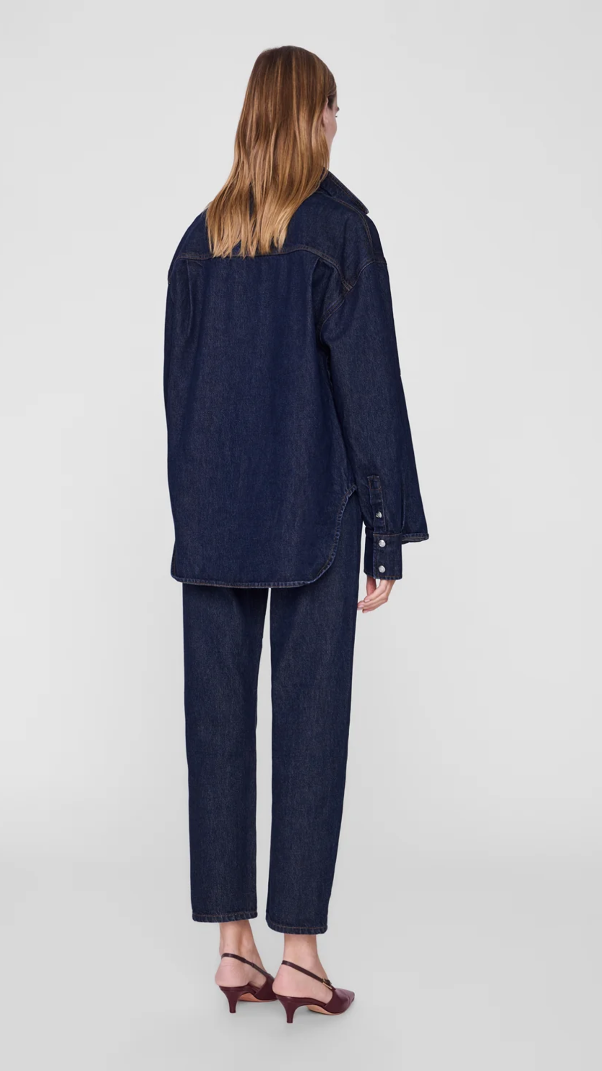 Anine Bing Samy Shirt in Unwashed Blue