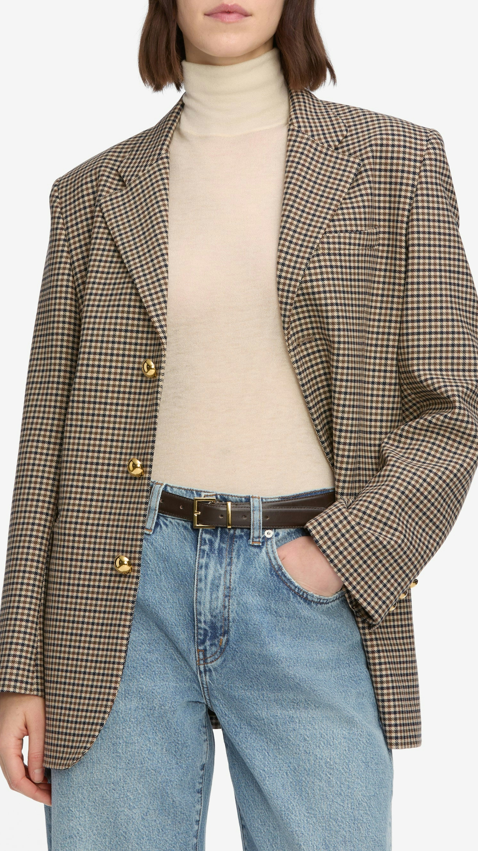 Frame The Houndstooth Blazer in Navy Multi