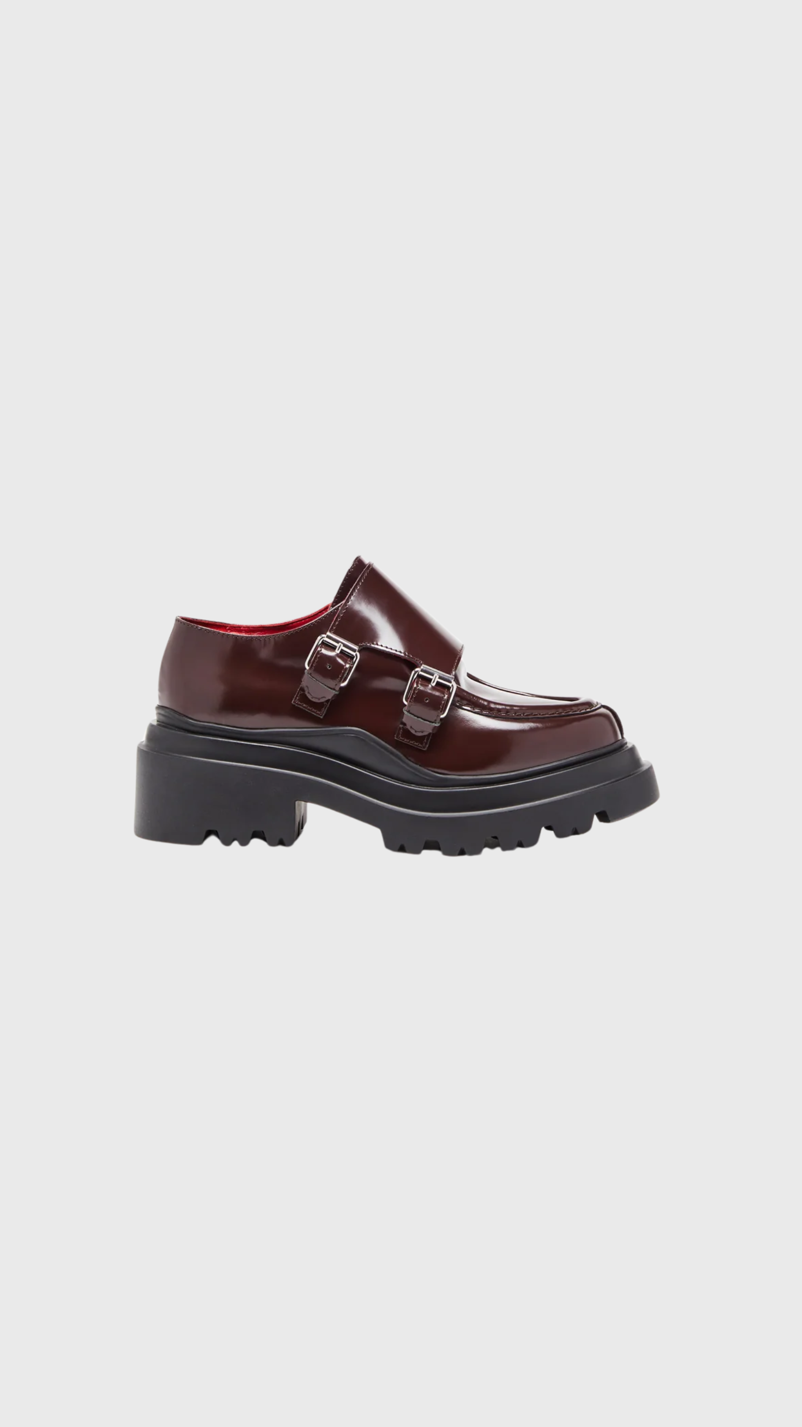Plan C Loafer with Buckles in Burgundy