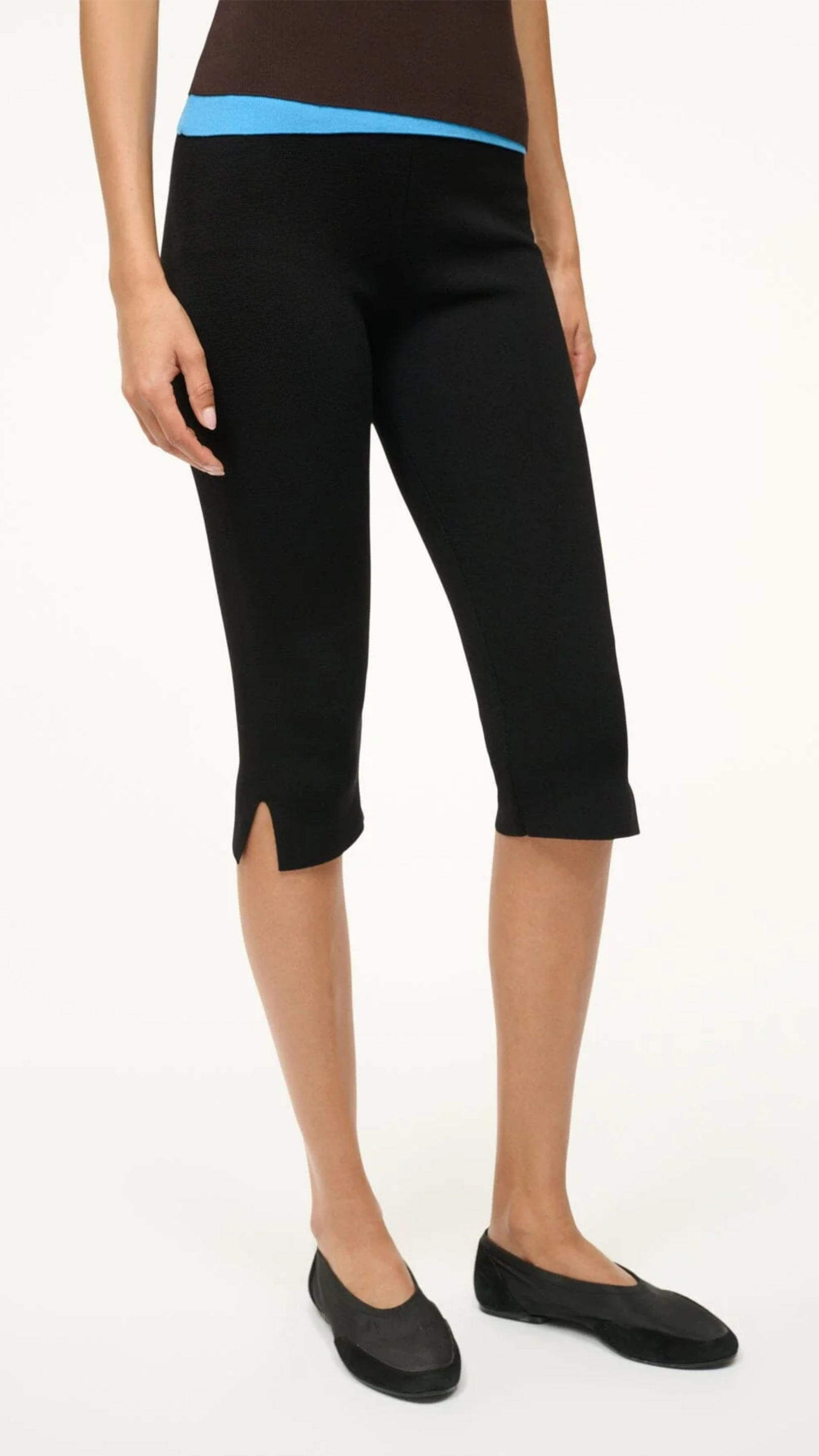 Staud Santino Cropped Pant in Black