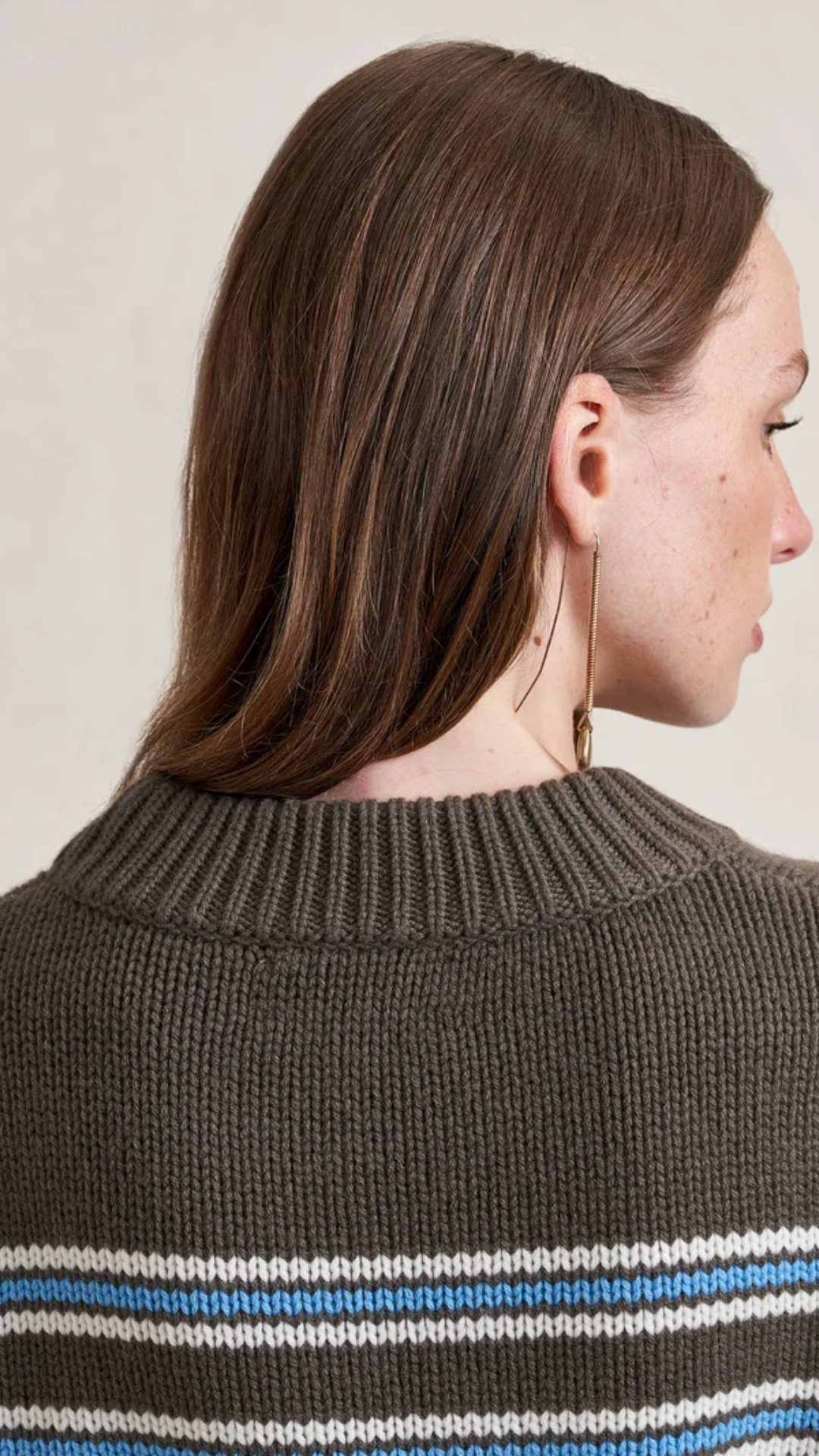 La Ligne Mini Marin Sweater in Taupe/Cerulean
