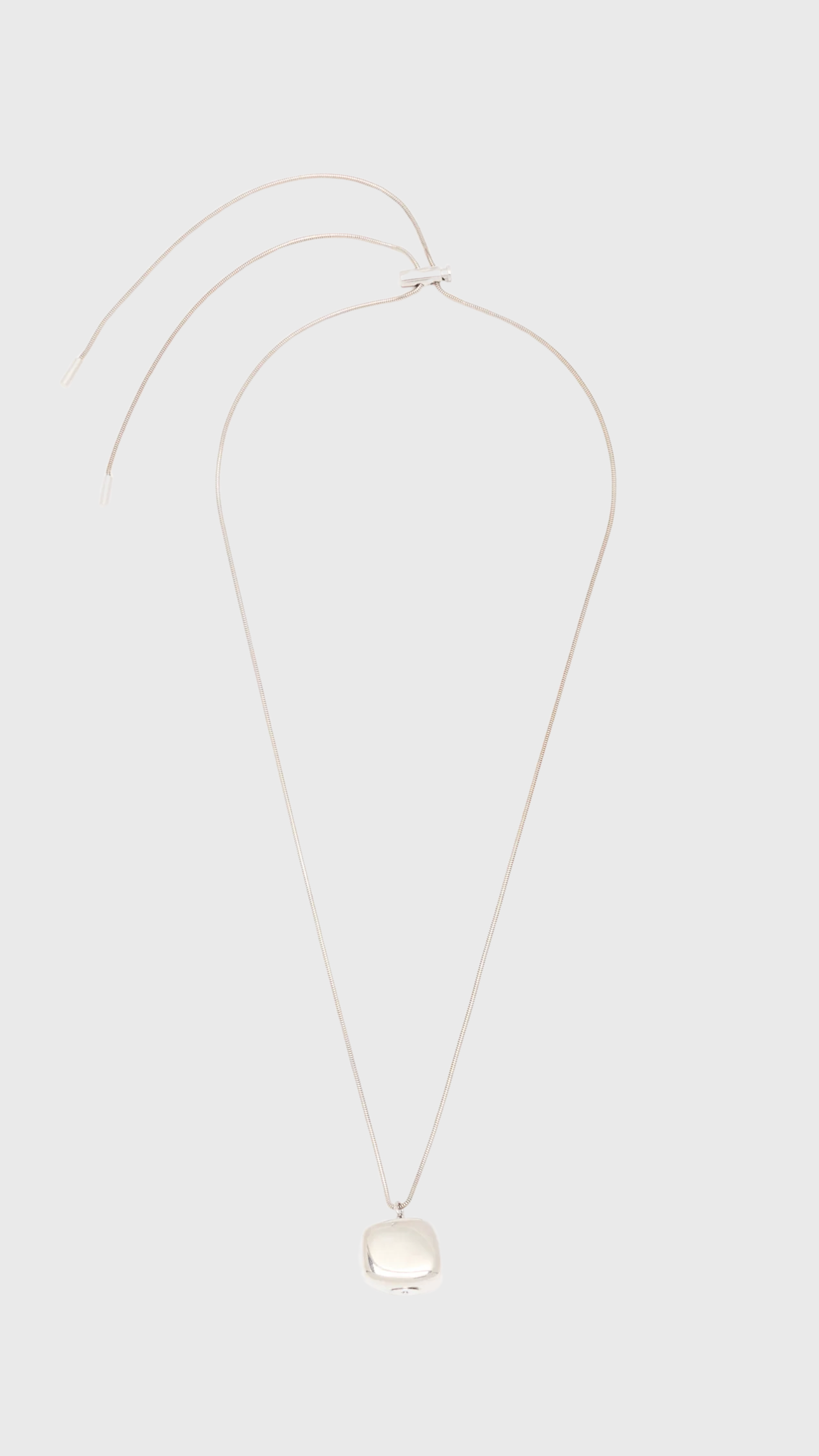 Plan C Coulisse Stone Pendant Necklace in Silver