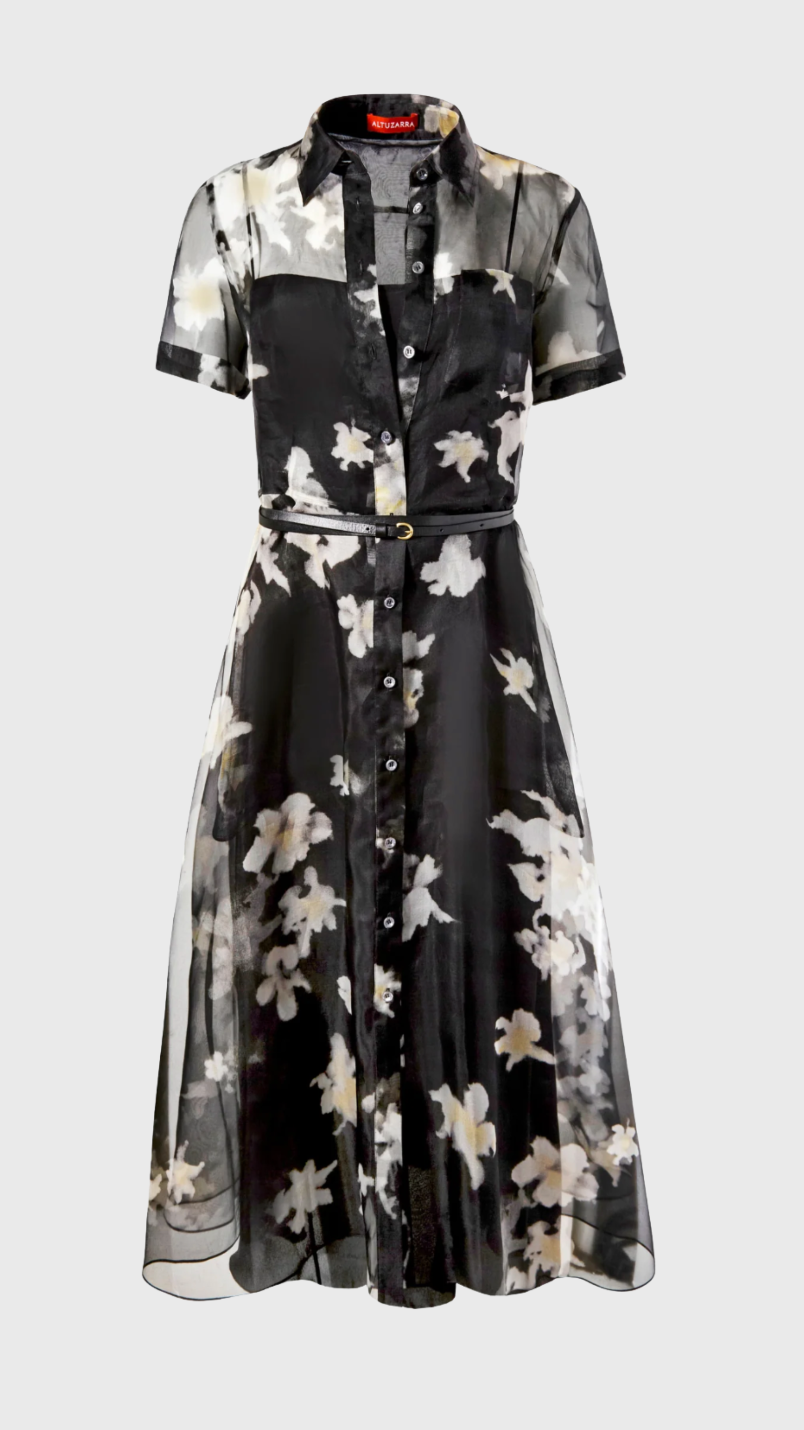 Altuzarra Kiera Dress in Black Inky Flowers