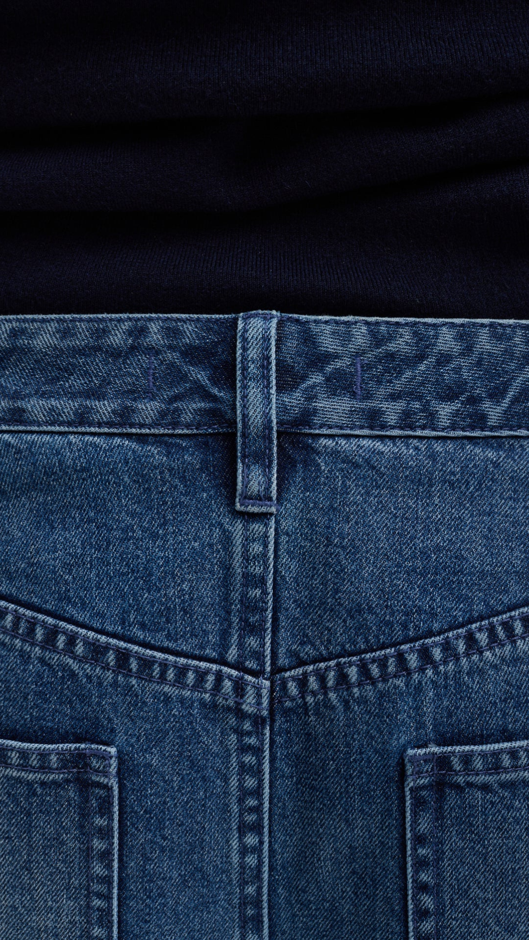 Tibi Zippered Denim Jogger in Classic Blue